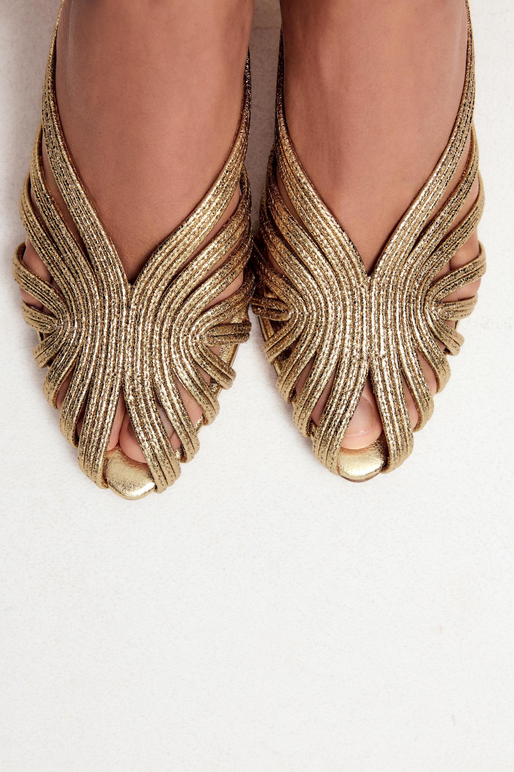 METALLIC EFFECT STILETTO HEEL SANDALS Product Image