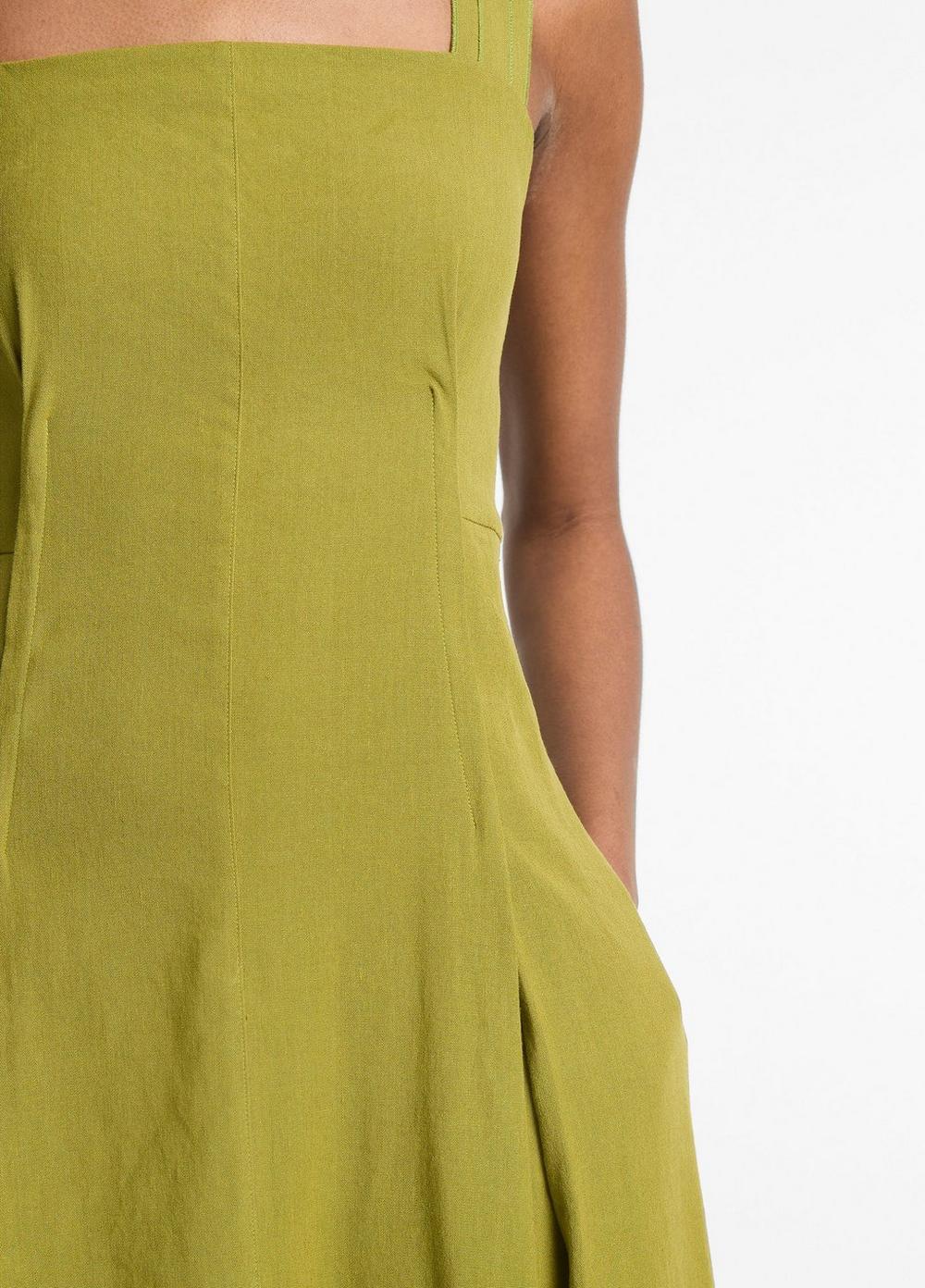 Womens Linen-Blend Square-Neck Dress Vince Product Image
