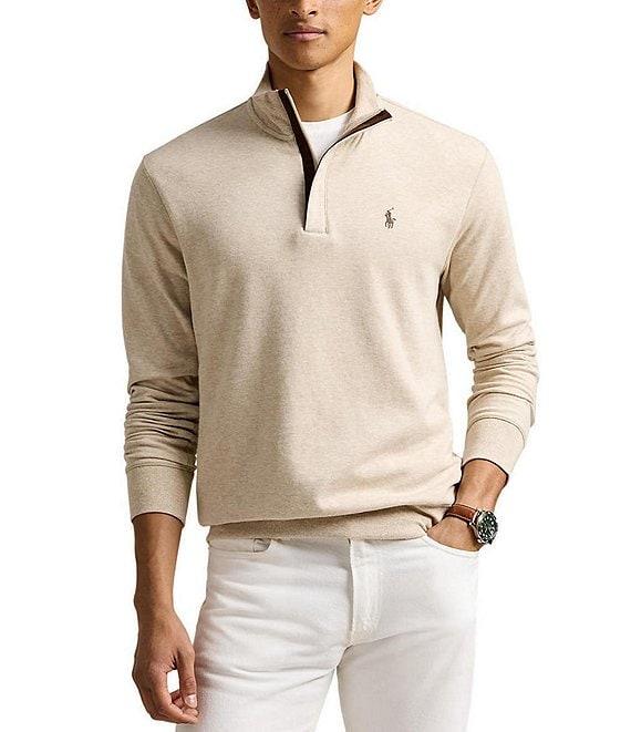 Polo Ralph Lauren Long Sleeve Luxury Jersey Quarter-Zip Pullover Product Image
