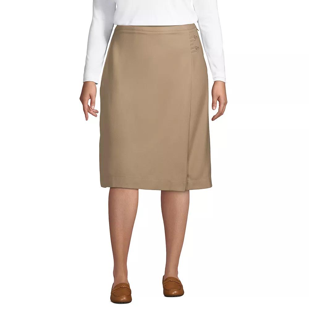 Plus Size Lands' End School Uniform Solid A-line Skirt, Women's, Size: 18 W, Green Product Image