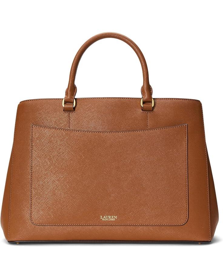 Lauren Ralph Lauren Crosshatch Leather Large Hanna Satchel Product Image