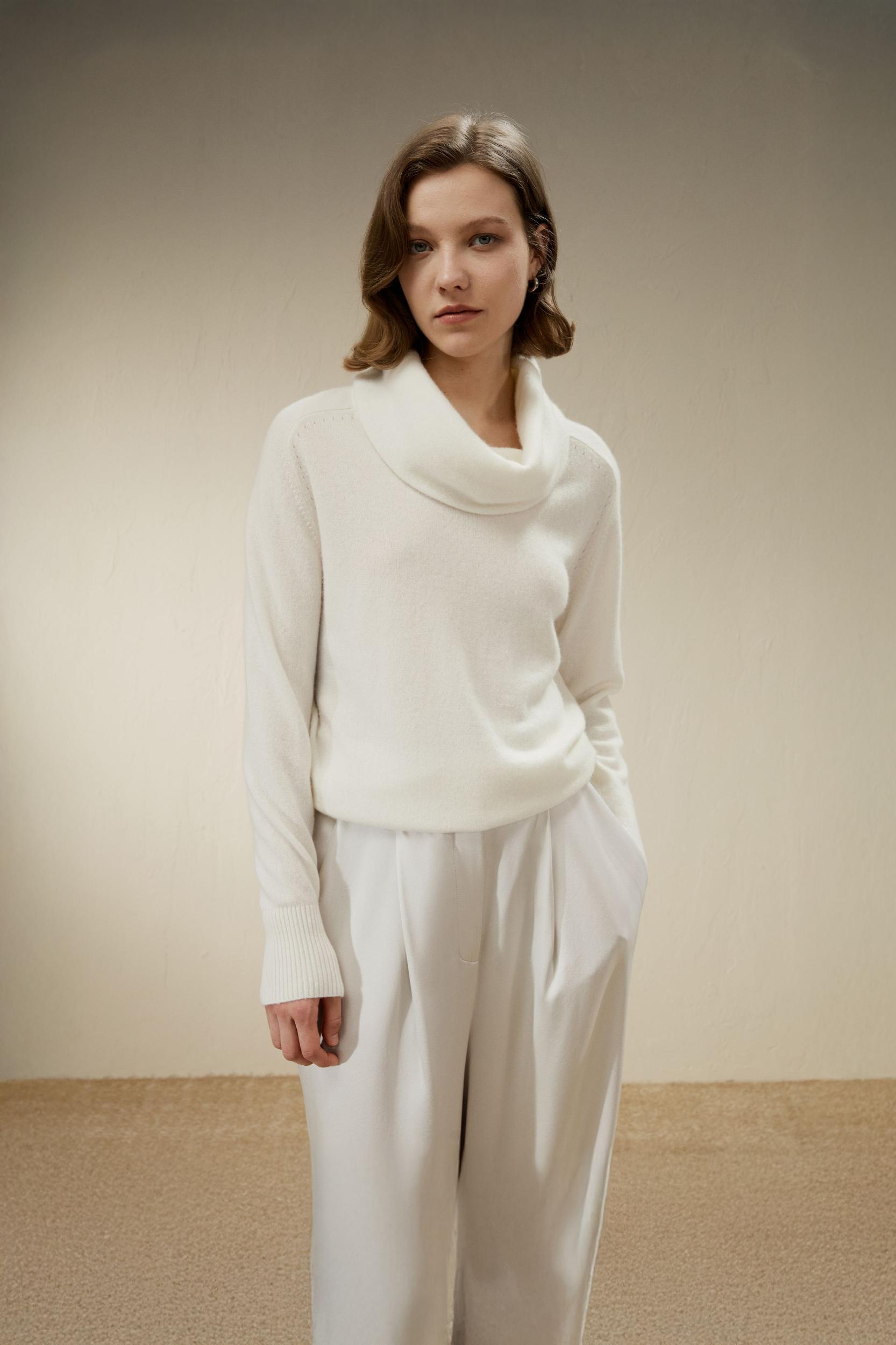 Cashmere Cowl Neck Sweater Product Image