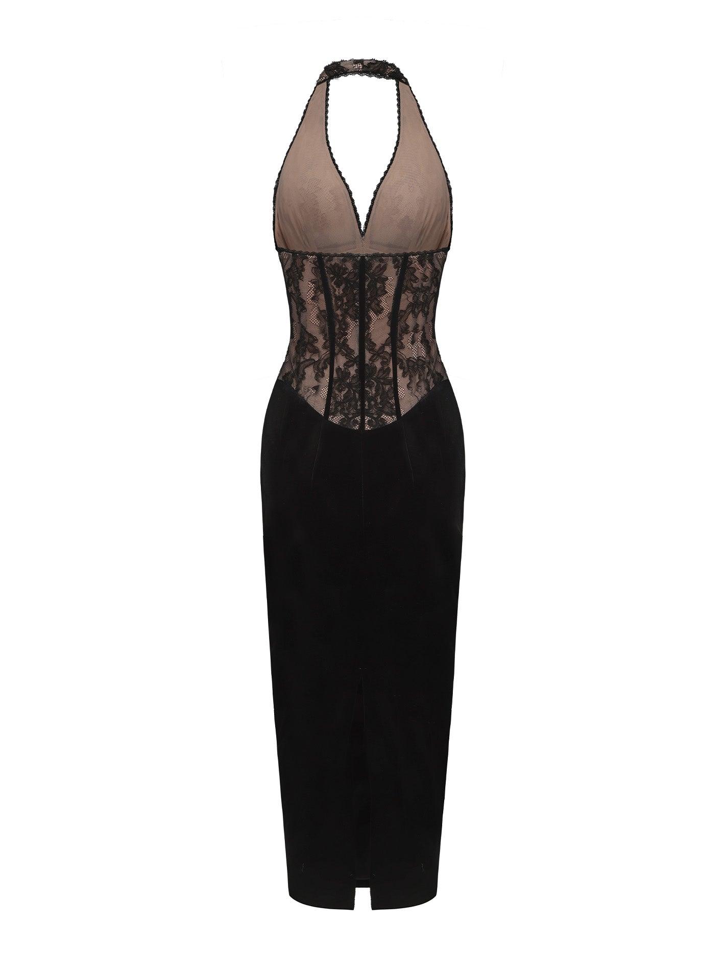 Matilda Velvet Dress (Black) Product Image