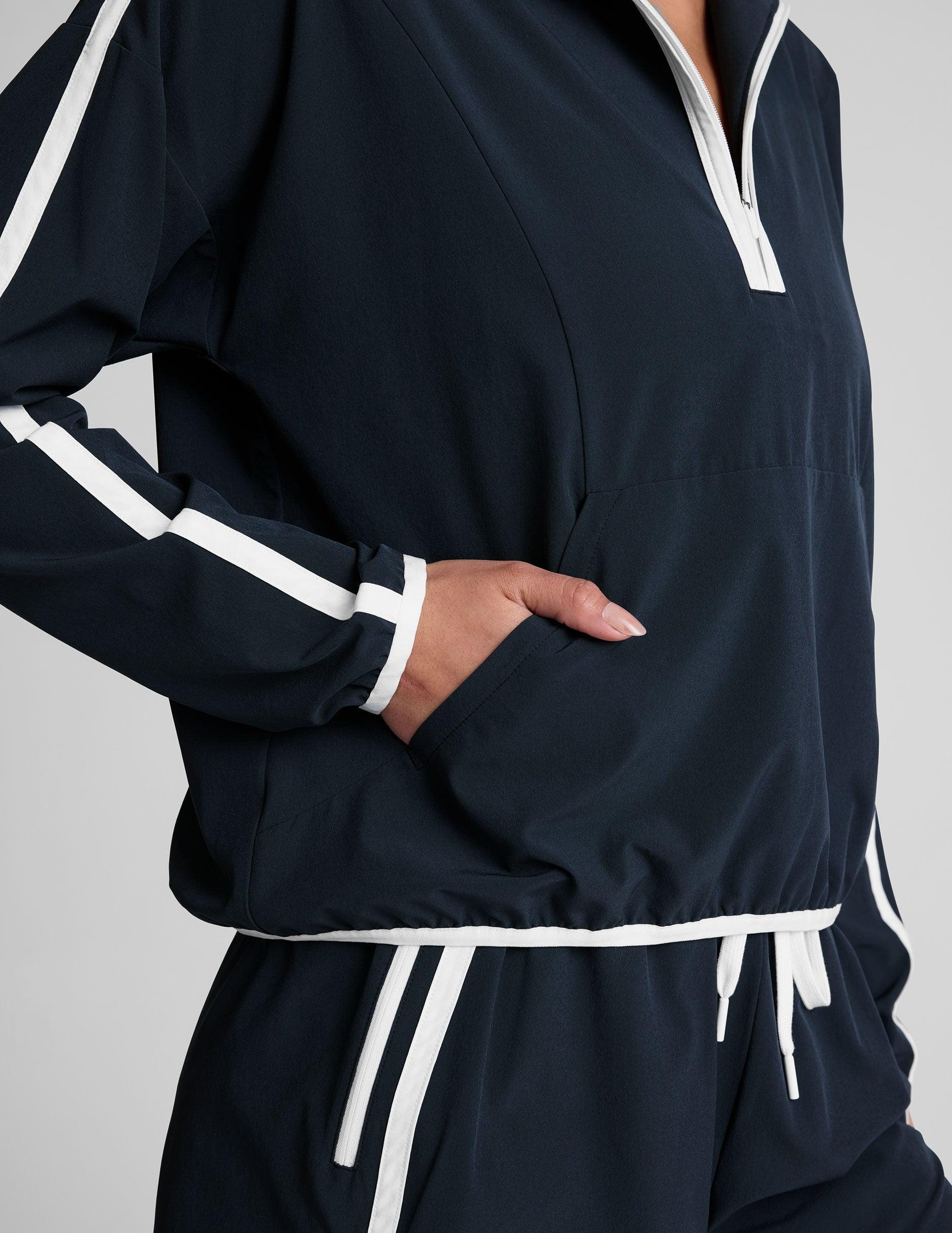 Stretch Woven Course Contrast Half Zip Pullover Product Image