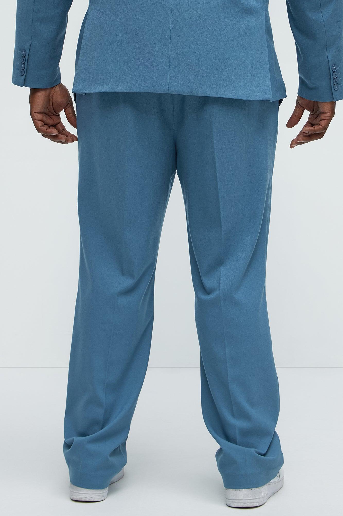 High Peak Straight Suit Trouser - Slate Blue Product Image