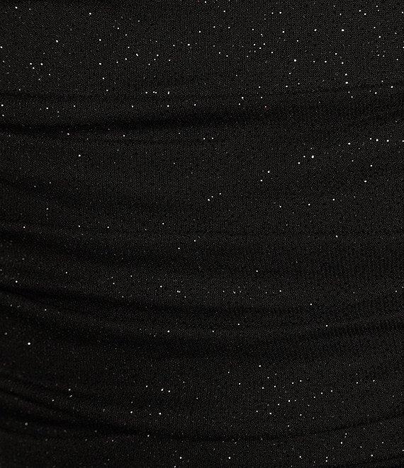 Jump Long Sleeve Glitter Off The Shoulder Ruched Dress Product Image