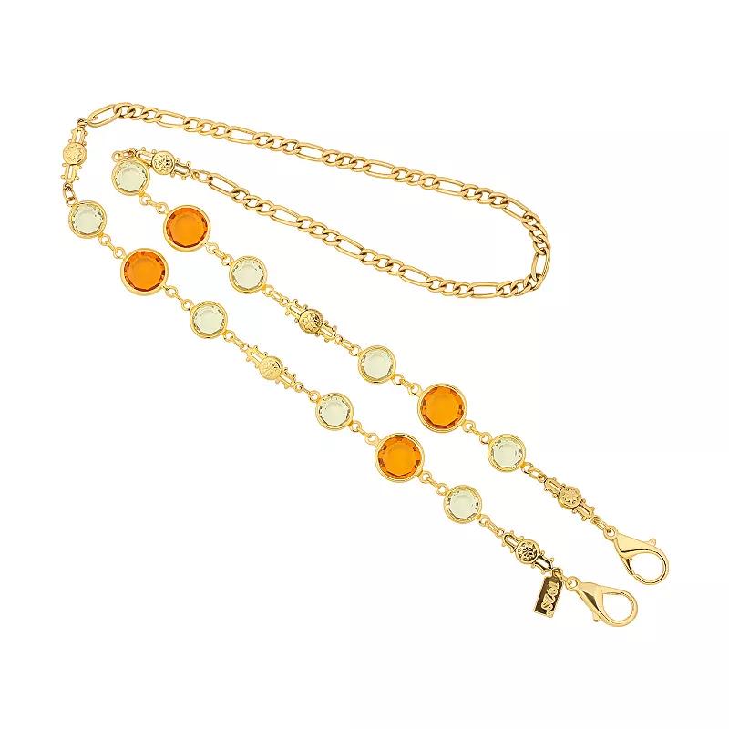 1928 Gold Tone Orange Crystal Mask Holder, Women's, Colorado Product Image