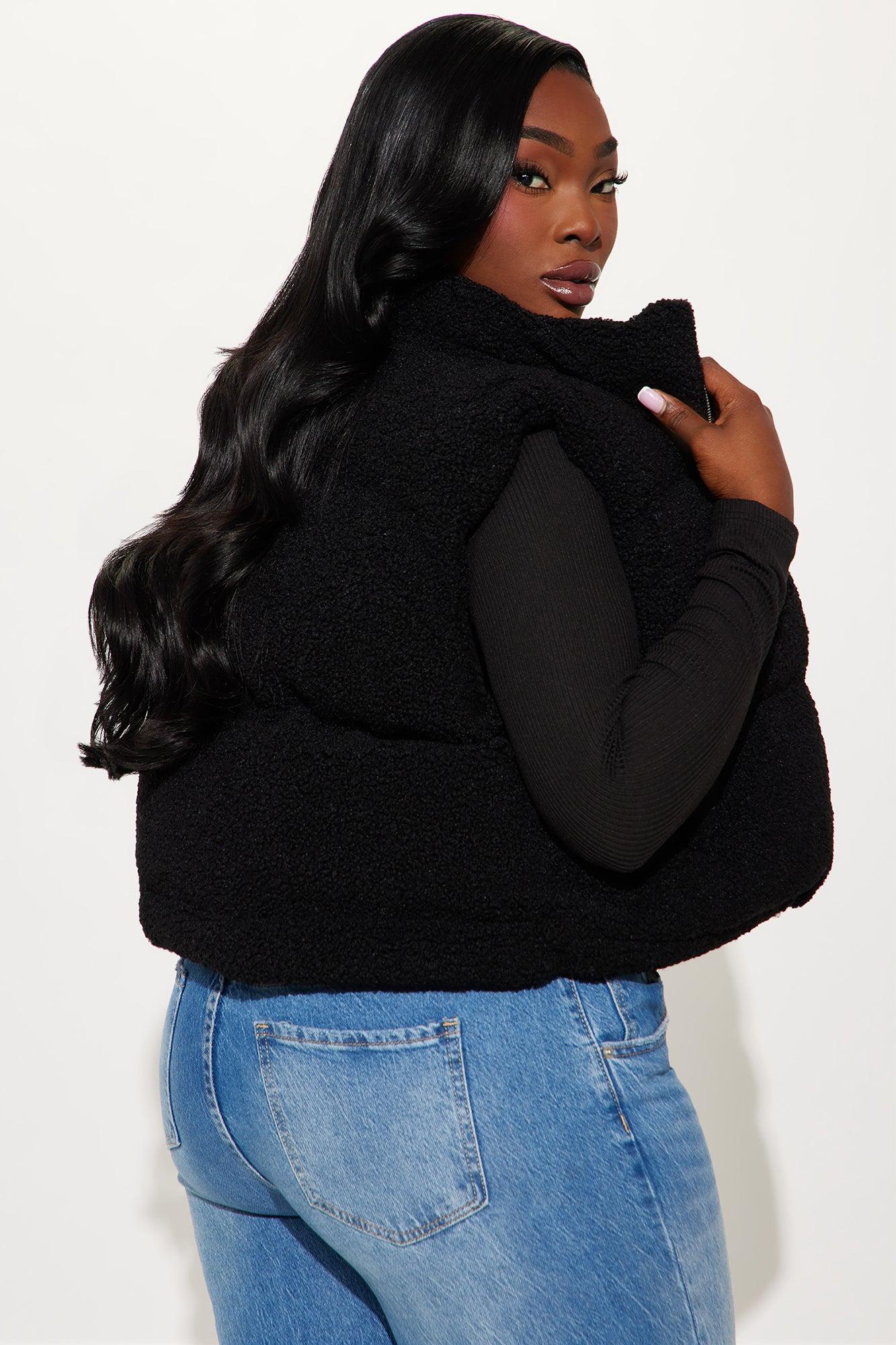 Conquering Mountains Sherpa Vest - Black Female Product Image