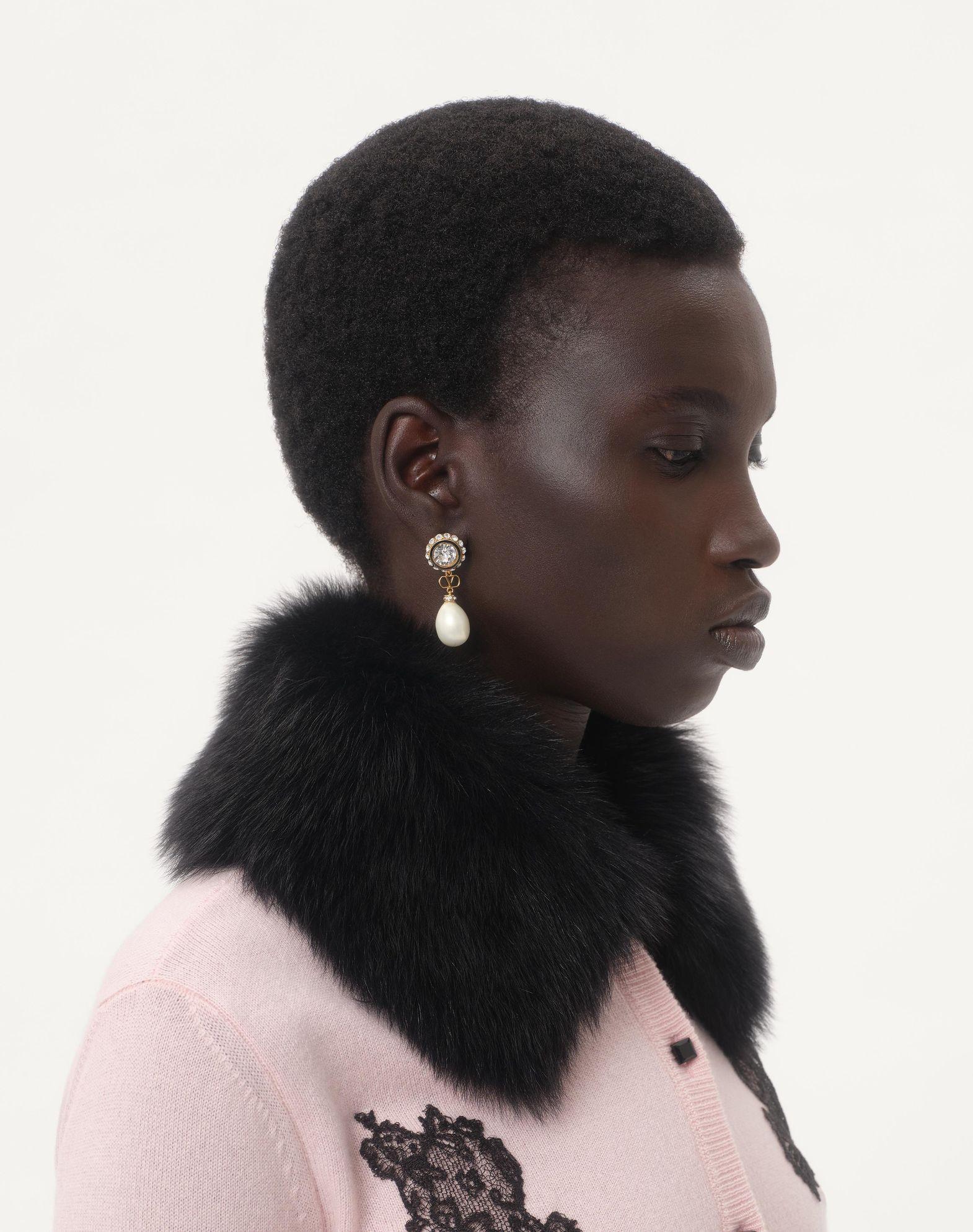 Vlogo Signature Earrings In Metal, Enamel, Pearls And Crystals Product Image