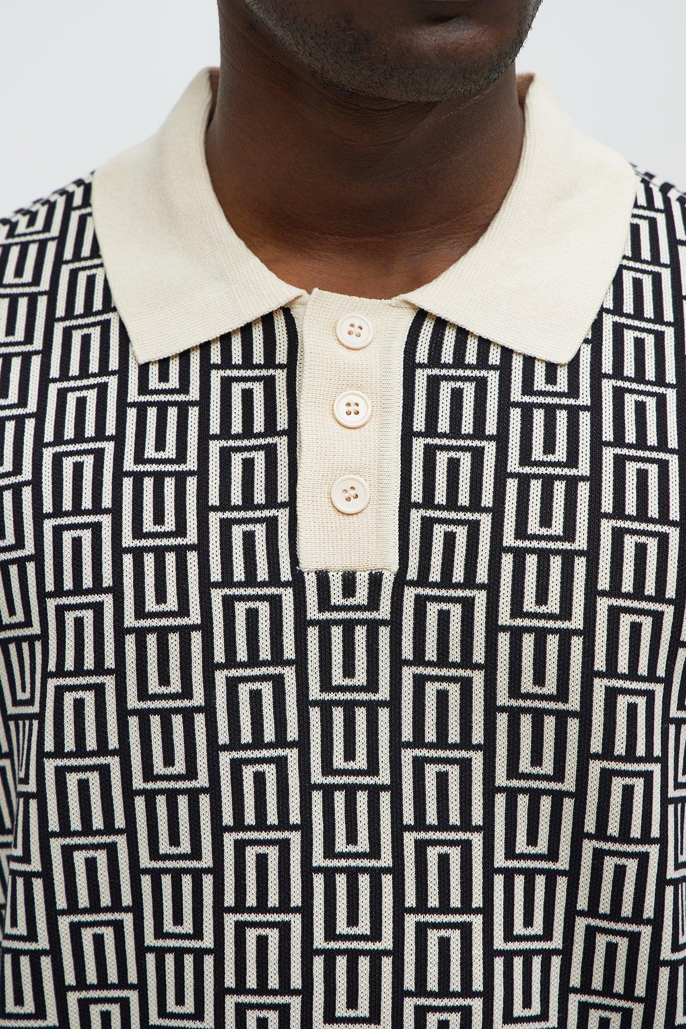 Cunard Jacquard Polo - Tan/Multi Product Image
