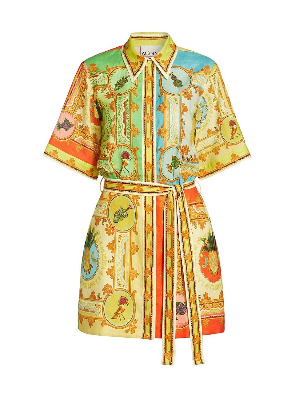 Womens La Musica Printed Linen Minidress Product Image