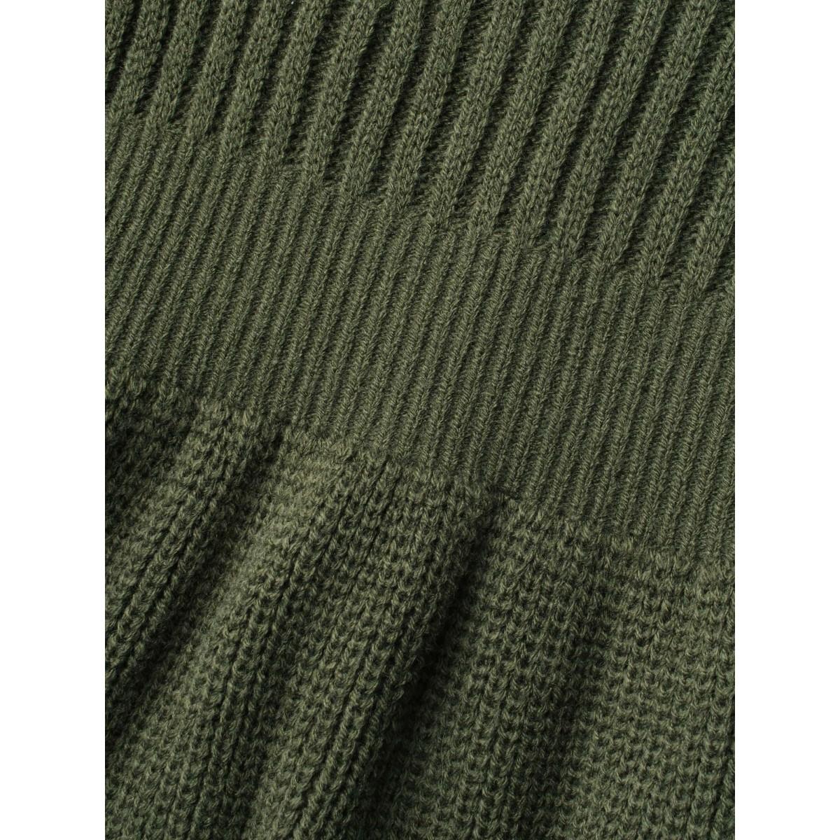 Plus Size Floral Patch Jacquard Cinched Waist Pullover ArmyGreen Women Timeless Bodycon Long Sleeve Square Neck Elegant Pullovers BloomChic 14-16/1X Product Image