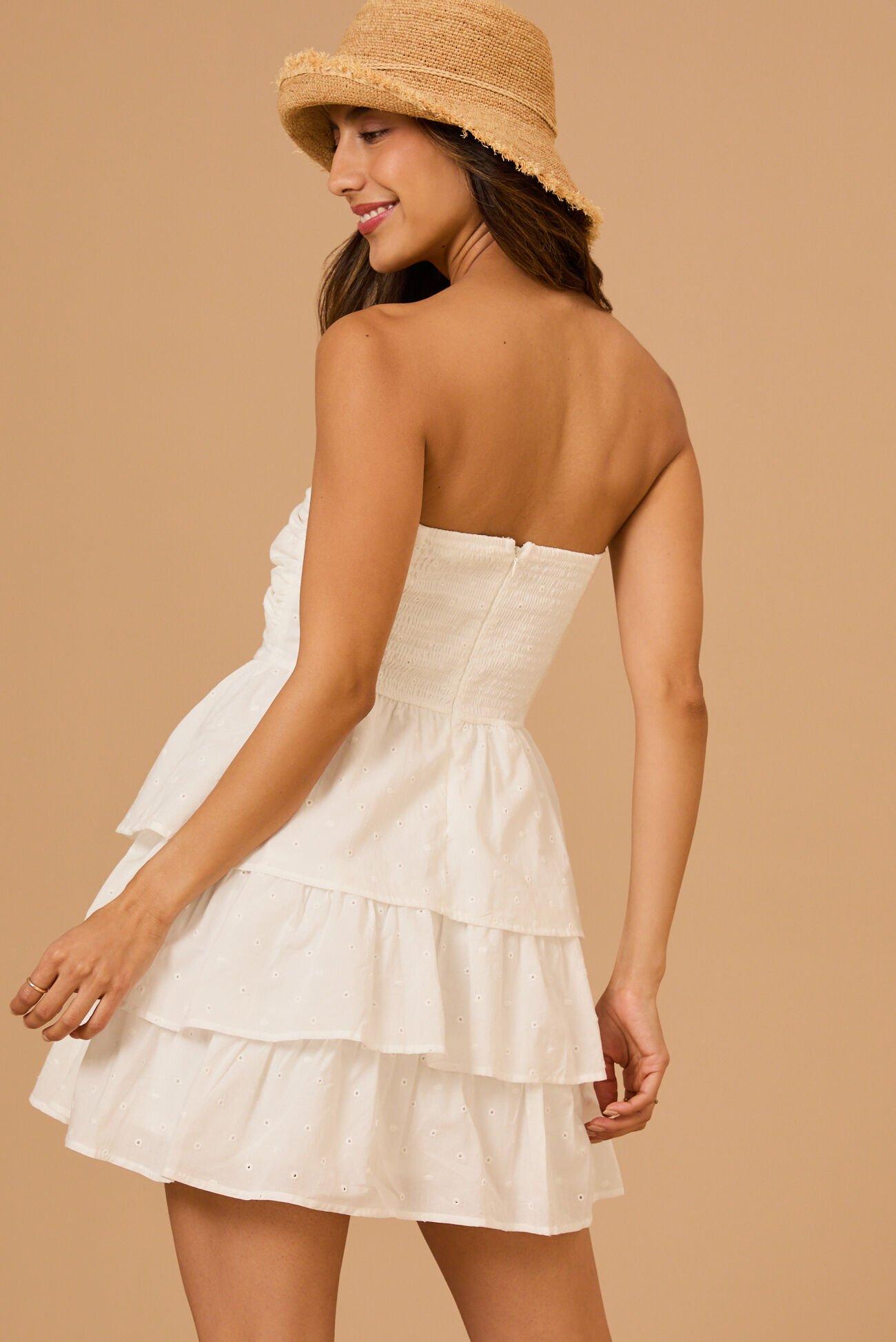 Tate Strapless Tiered Mini Dress Product Image