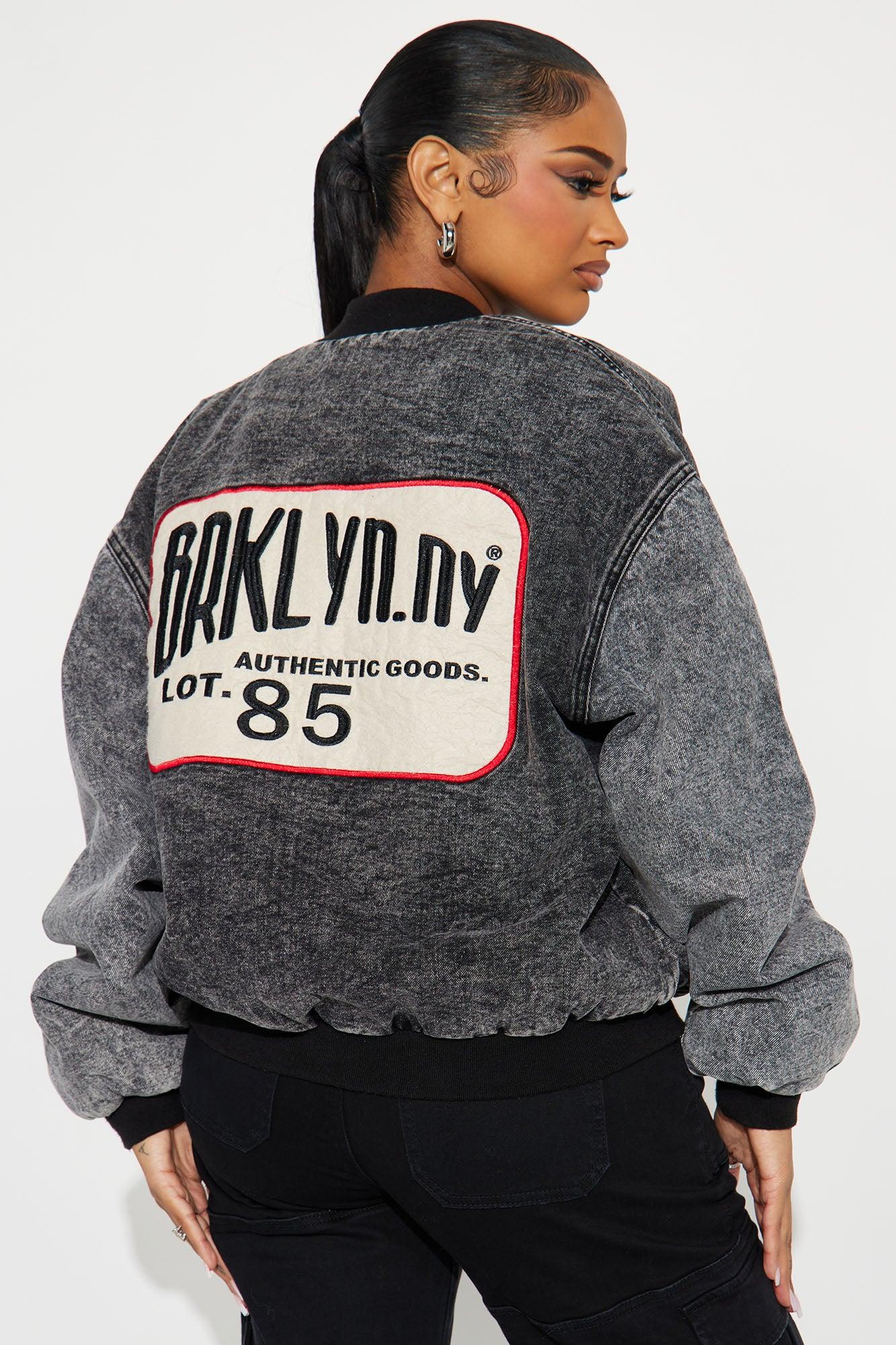 Made In Brooklyn Washed Bomber Jacket - Black Wash Product Image