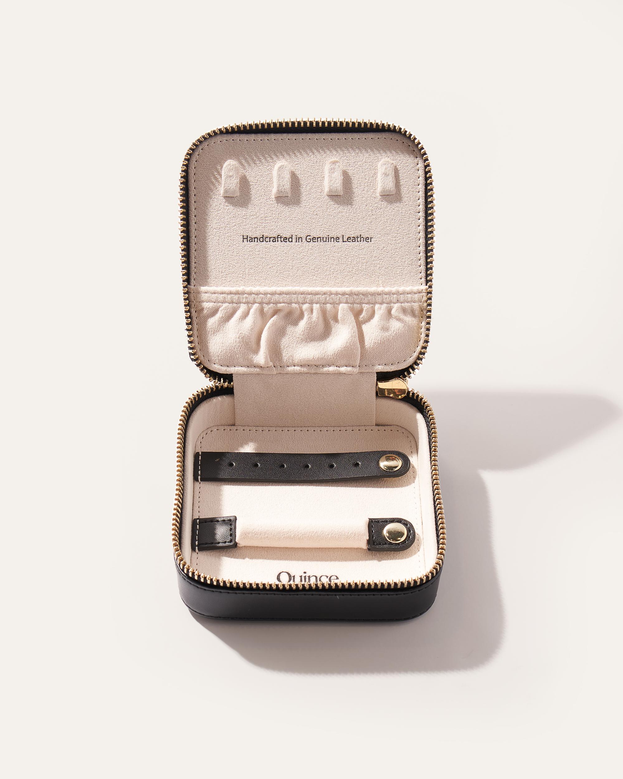 Quince | Women's Leather Jewelry Travel Case in Beige Product Image