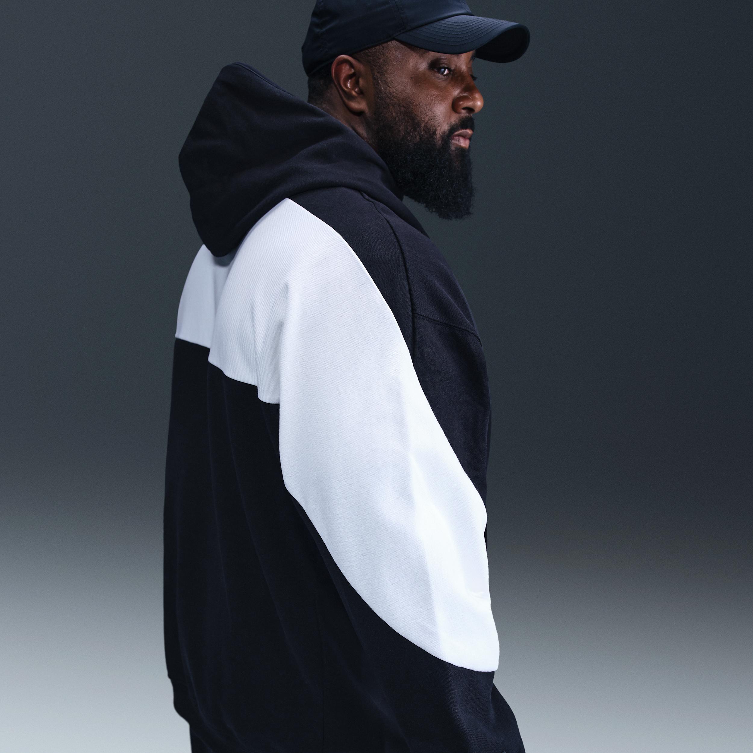 Nike Mens Nike Air Fleece Pullover Hoodie BFT - Mens Black/White/White Product Image