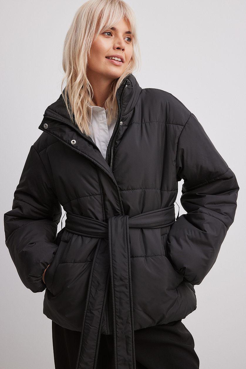 Short Padded Belted Jacket Product Image