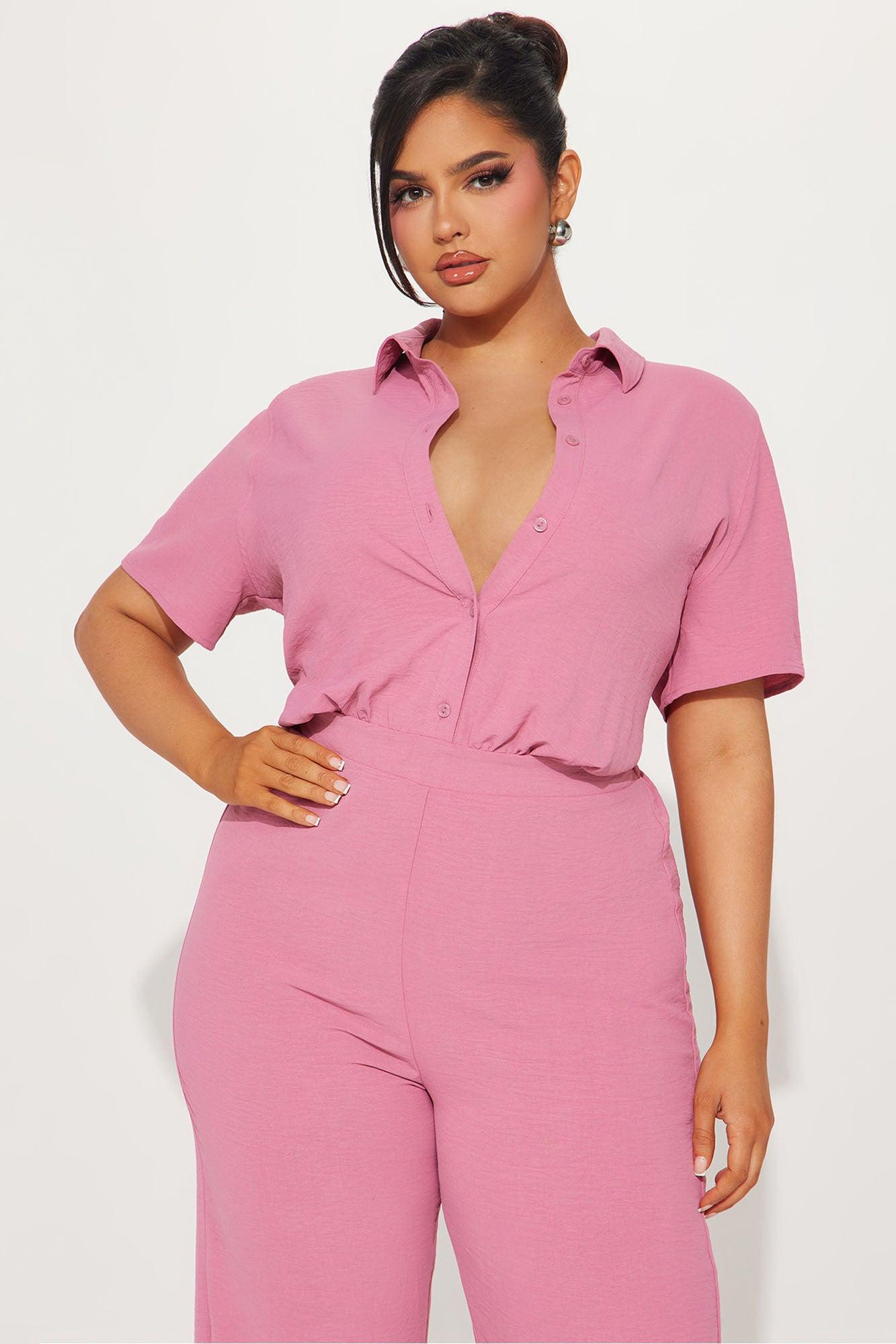 Makenzie Short Sleeve Jumpsuit - Mauve Product Image