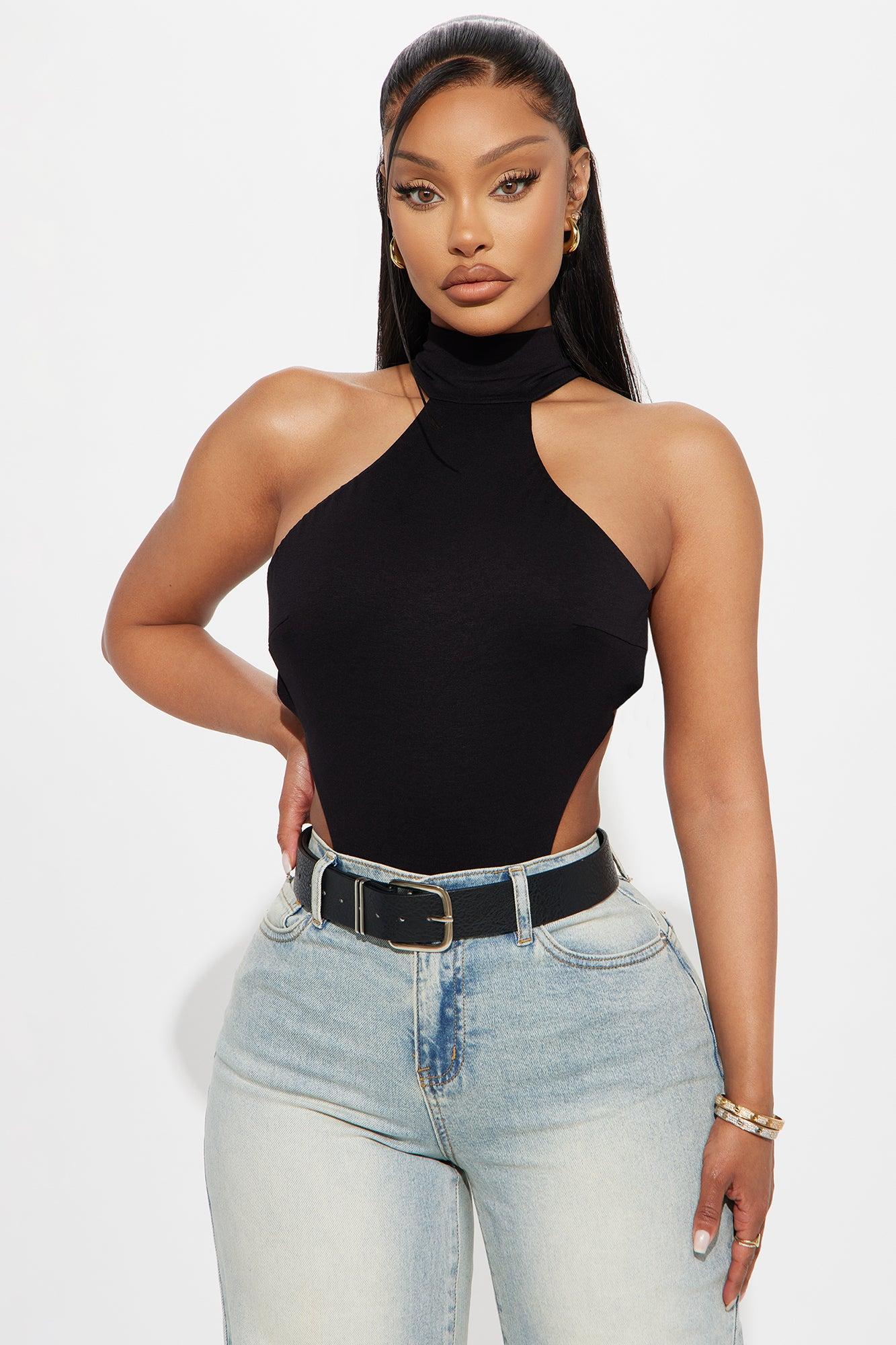 Firelight Turtle Neck Backless Bodysuit - Black Female Product Image