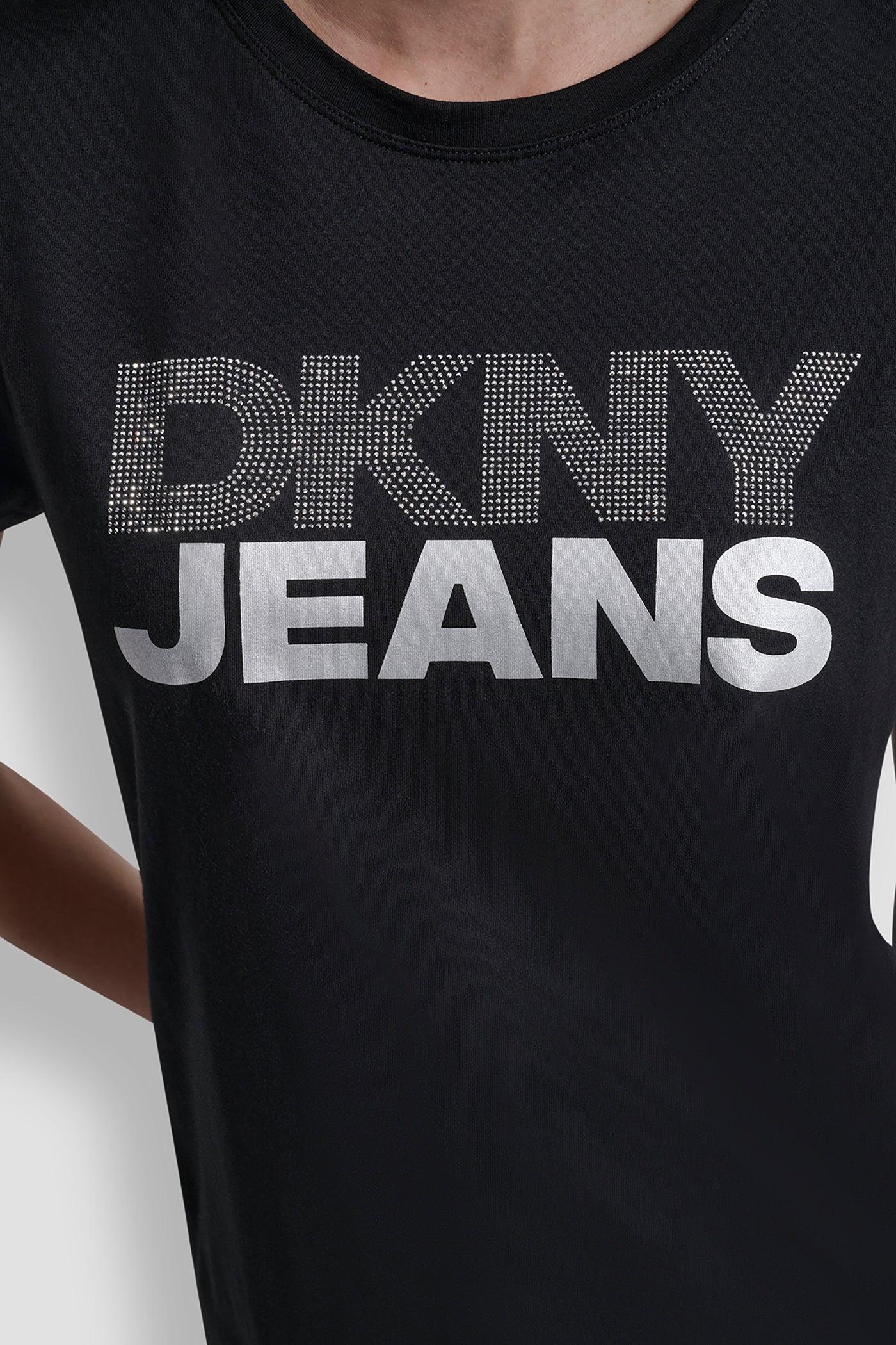 DKNY JEANS STACKED RHINESTONE TEE Product Image