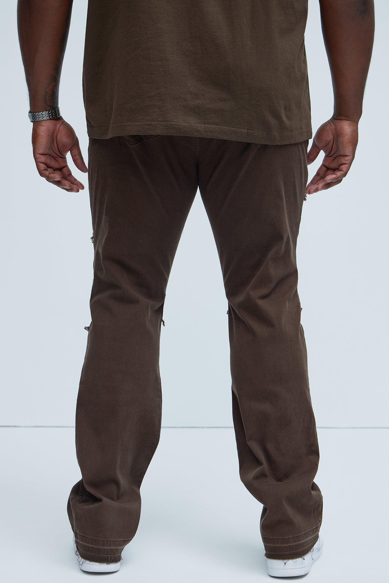 Manchester Stacked Skinny Flare Pants - Dark Brown Product Image