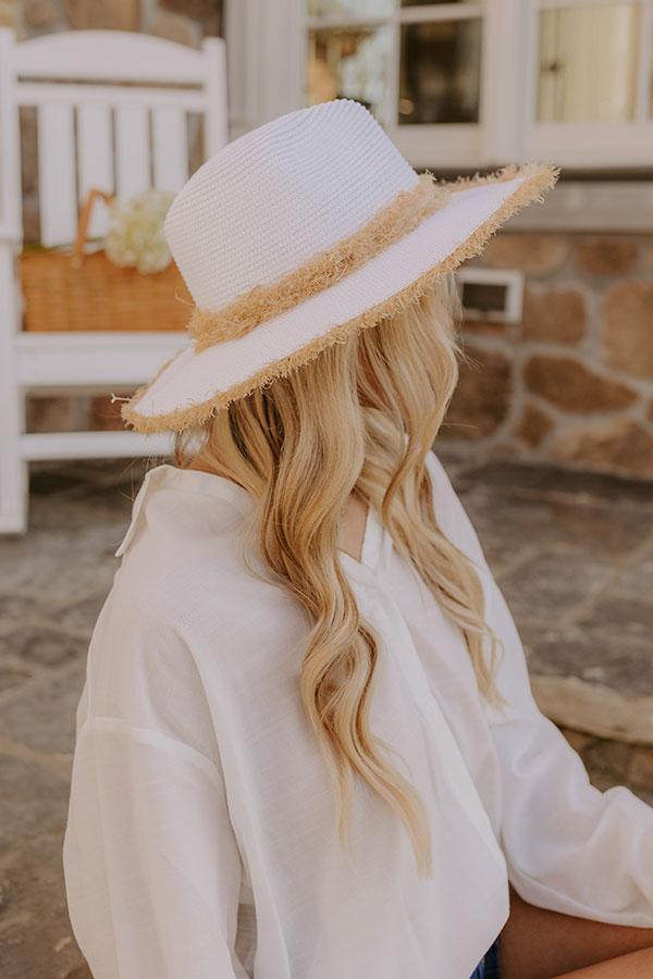 Coastal Dreams Raffia Woven Hat in White Product Image