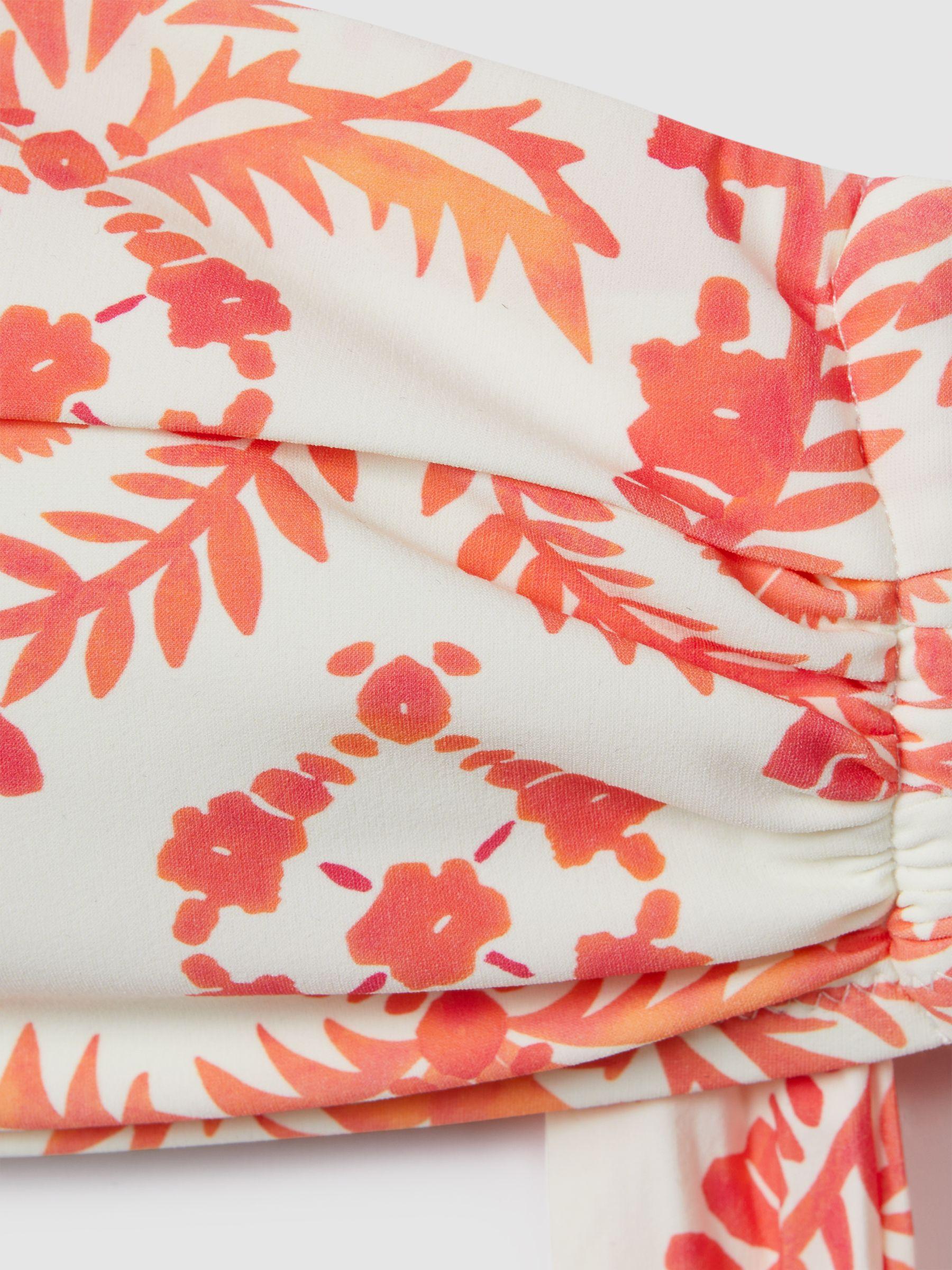 Removable Strap Bandeau Bikini Top in Cream/Coral Product Image