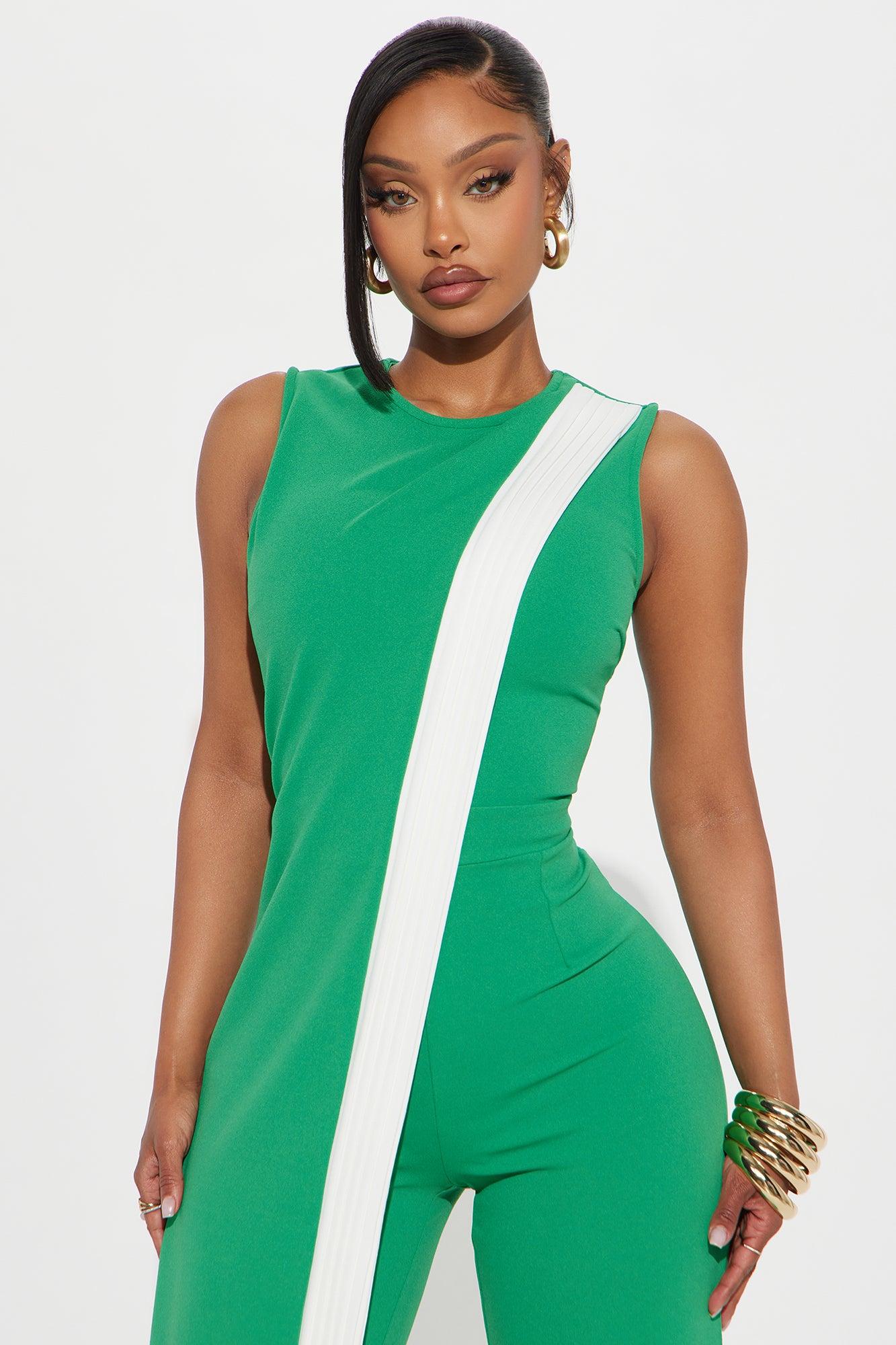 Back In Business Jumpsuit - Kelly Green Product Image