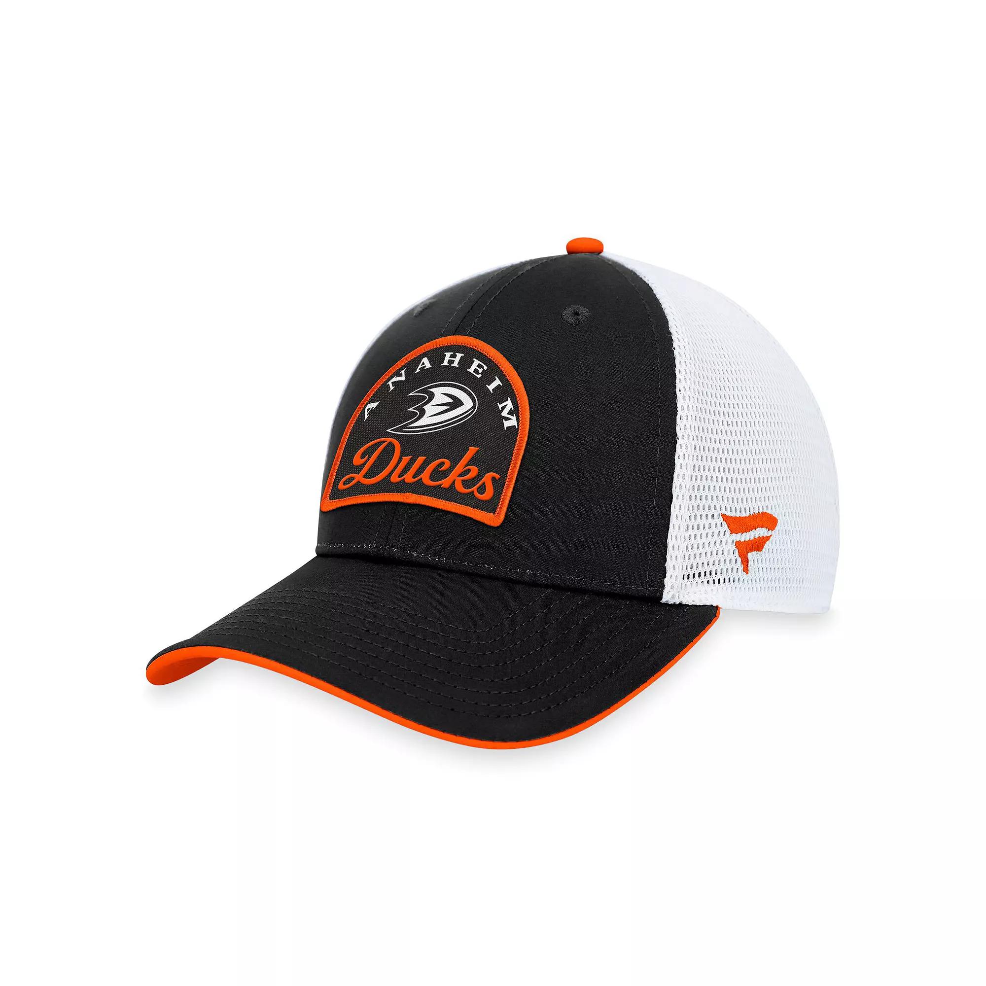 Men's Fanatics Branded Black/White Anaheim Ducks Fundamental Adjustable Hat, Dks Black Product Image
