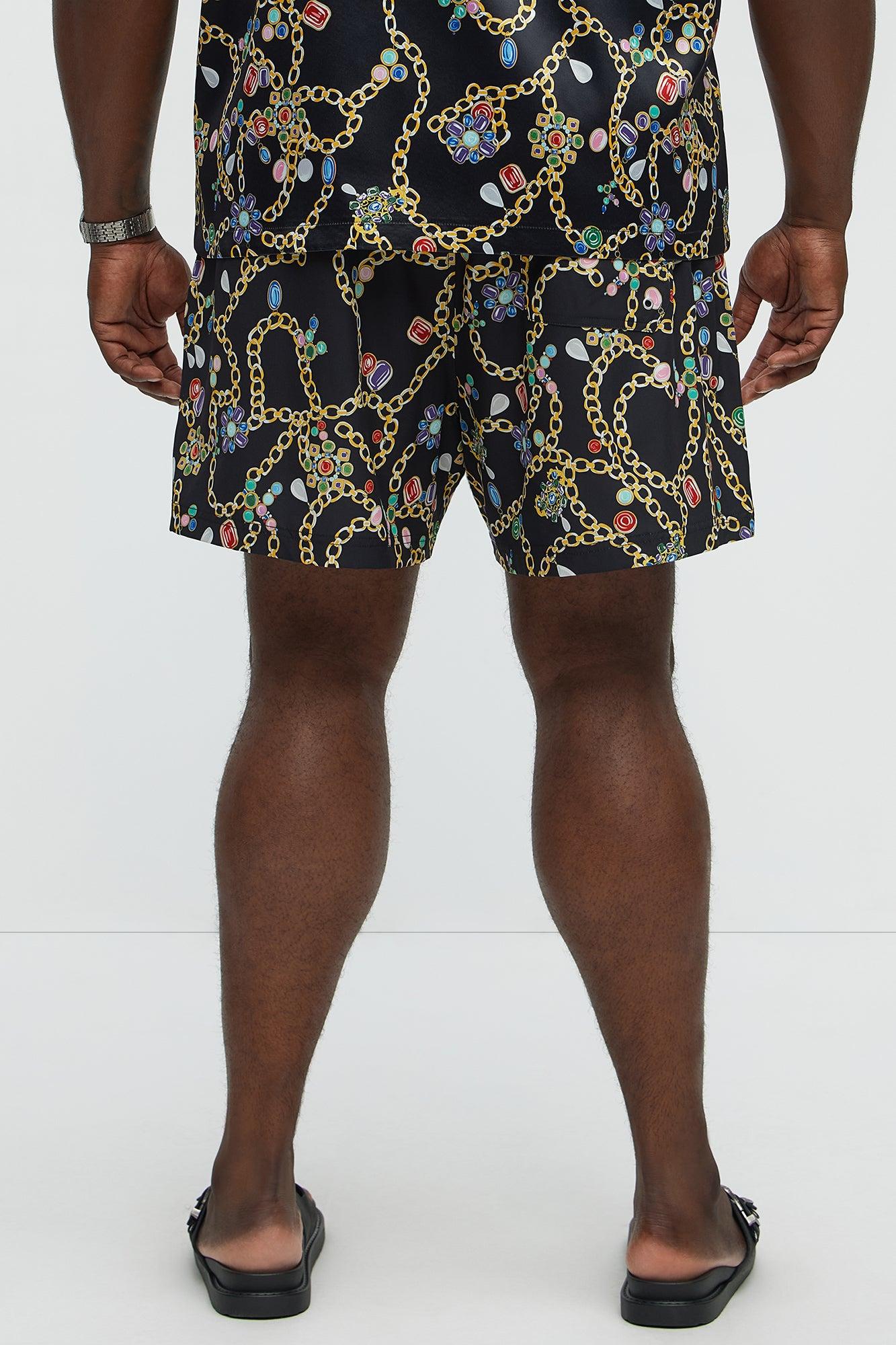 Tidal Jewels Printed Swim Mid Trunk - Black/combo Product Image
