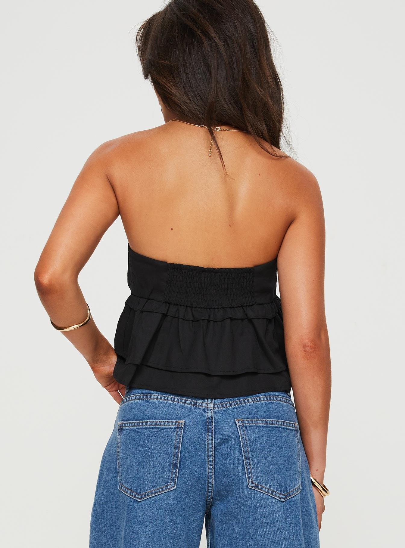 Ericka Strapless Top Black Product Image
