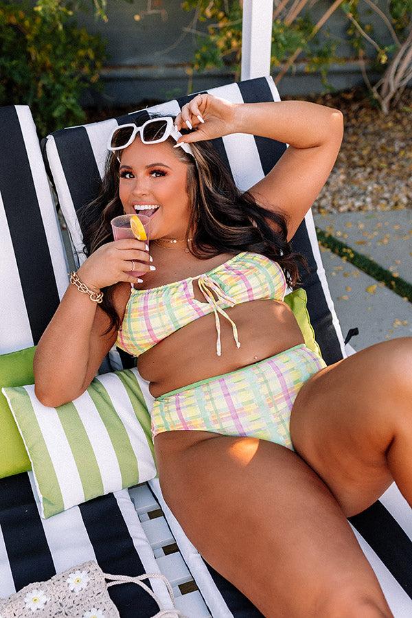 Siren Bikini Bottoms in Pretty Plaid Curves Product Image