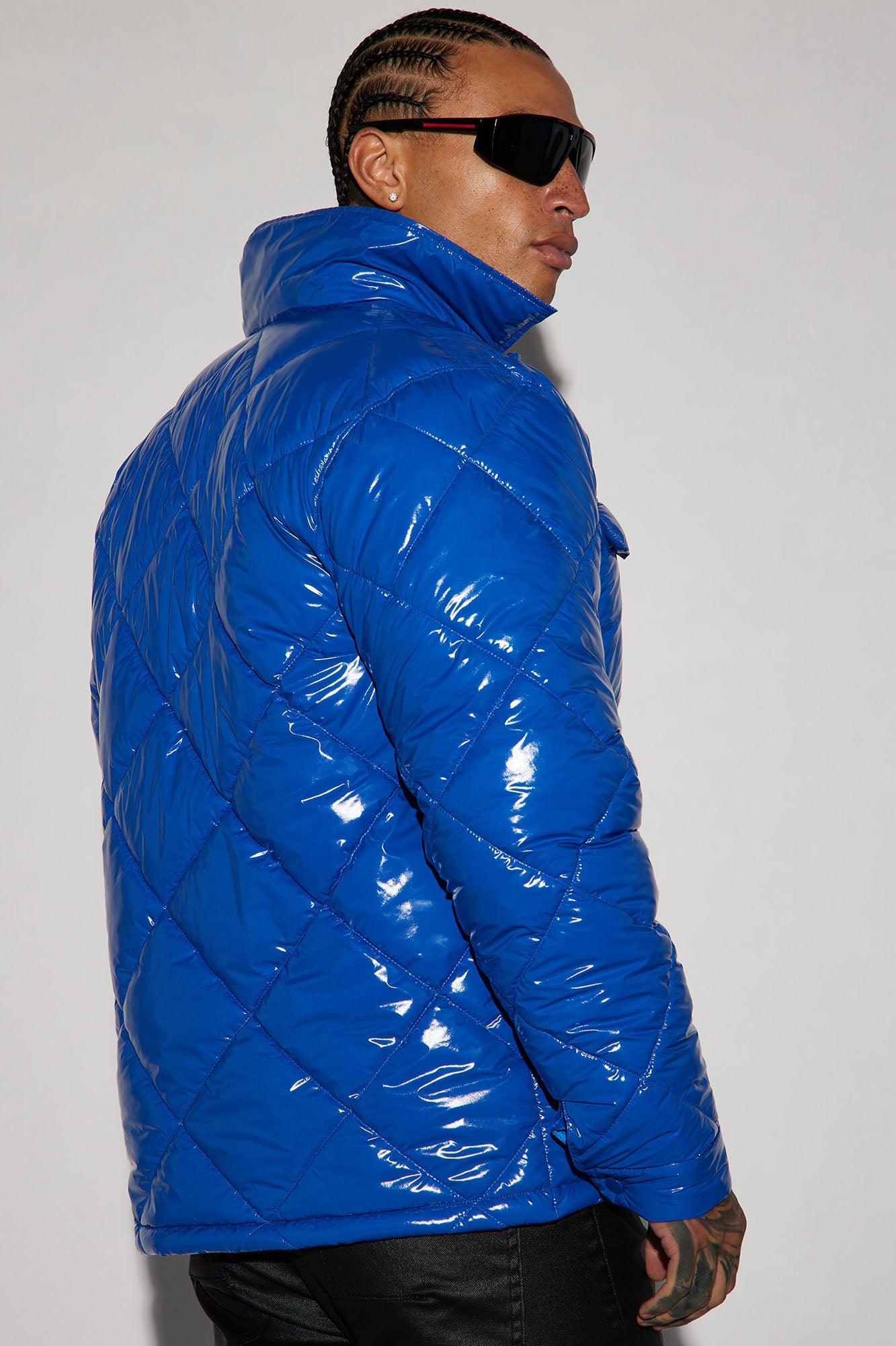Your Diamond Quilted Puffer Jacket - Blue Product Image