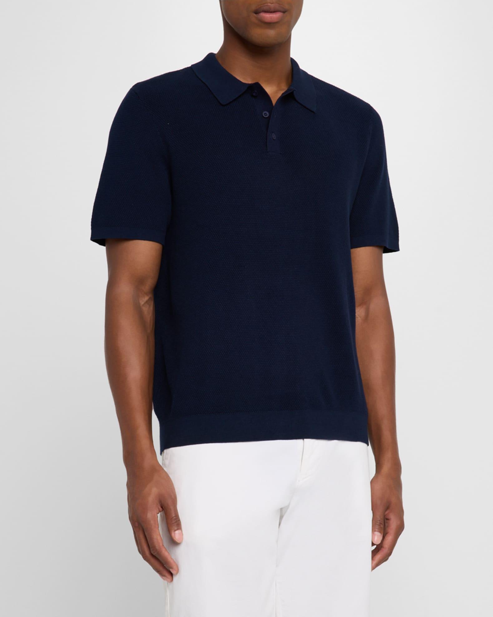 Mens Textured Knit Polo Shirt Product Image
