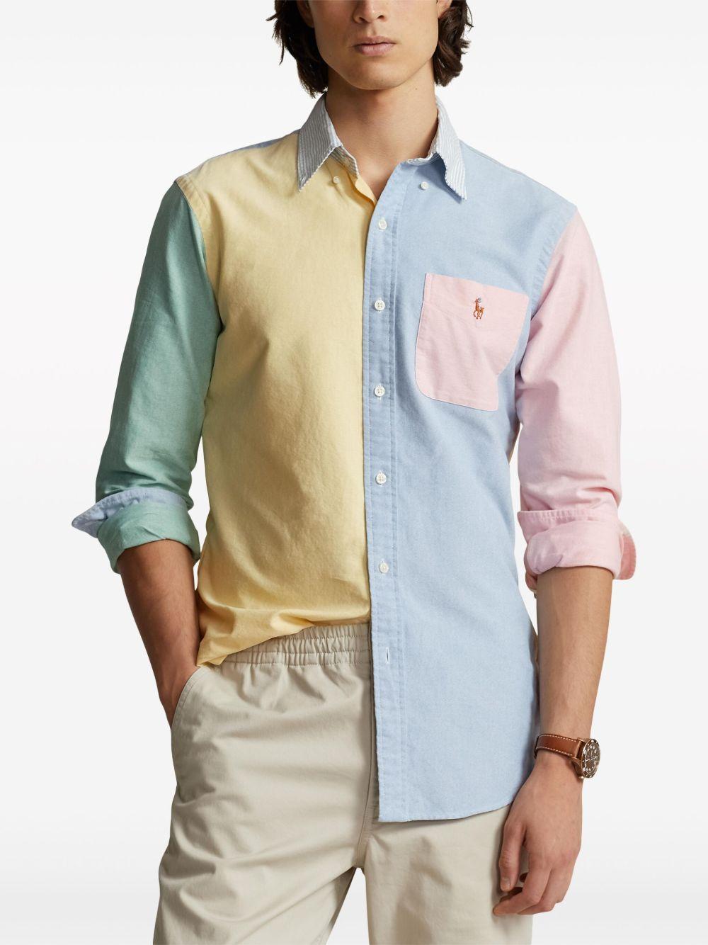 Oxford colour-block cotton shirt Product Image