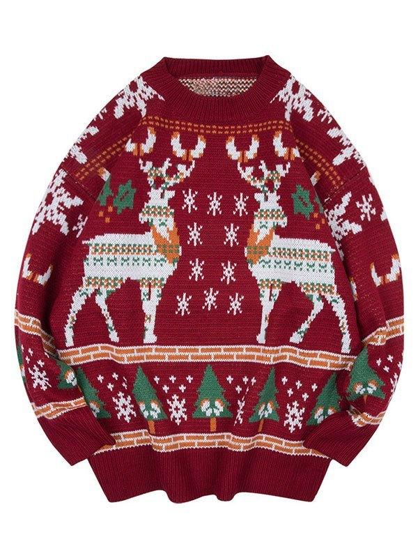 Christmas Deer Crew Neck Sweater Product Image