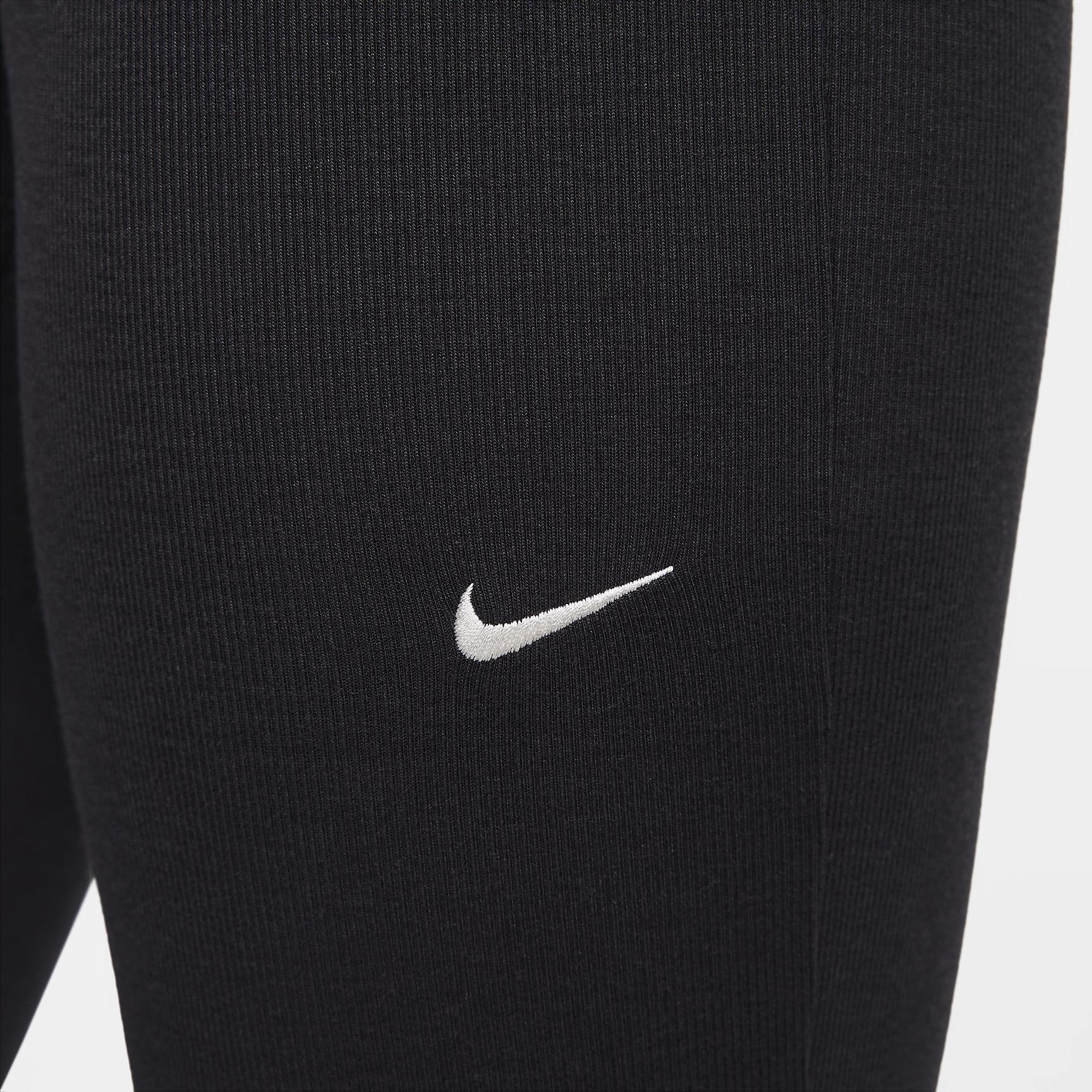 Nike Womens Nike NSW Chill Knit Mediun Rib Flare Pant - Womens Black/Sail Product Image