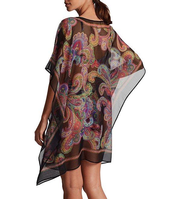 Lauren Ralph Lauren Bordado Paisley V-Neck Poncho Swim Cover-Up Product Image