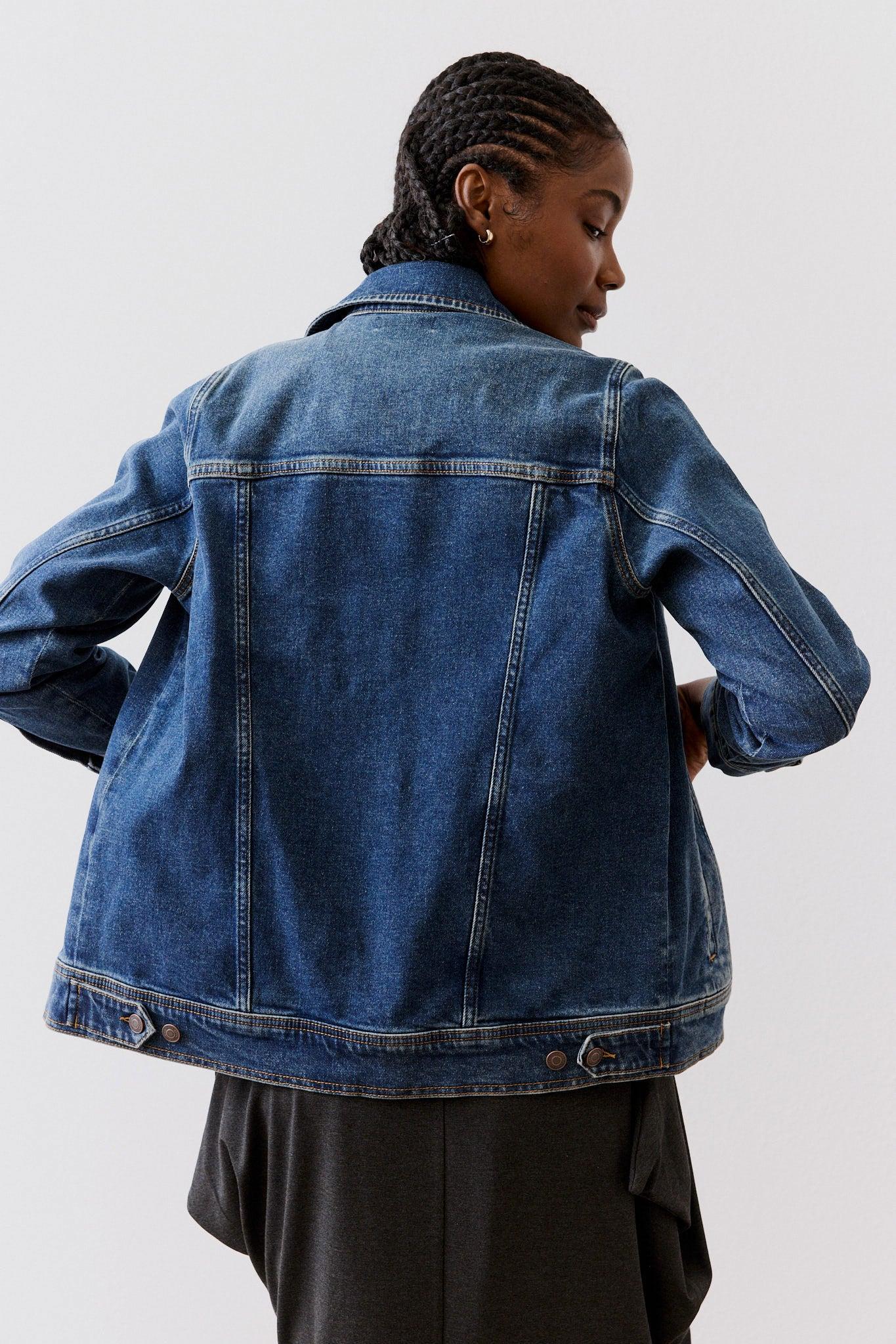 Long Line Denim Jacket Product Image