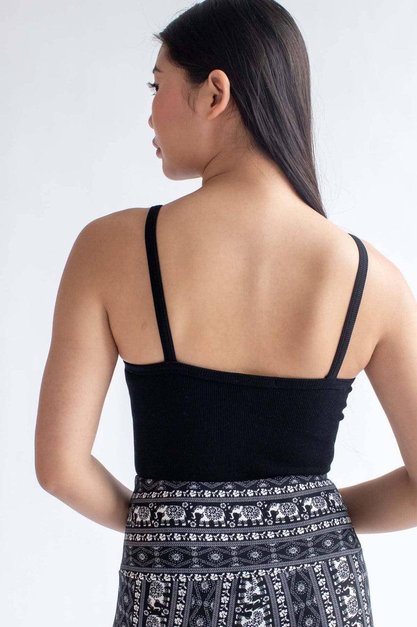 Black Snap Front Seamless Bodysuit Product Image