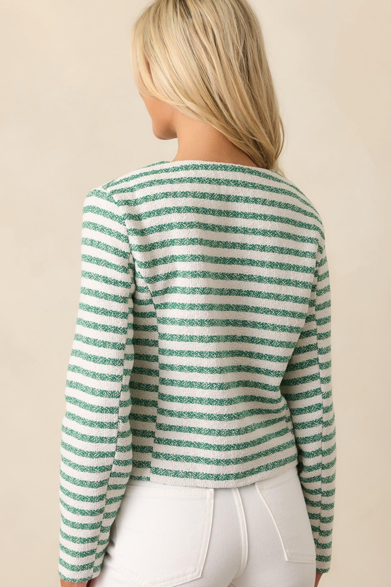 Gallery Opening Green Stripe Tweed Jacket Product Image