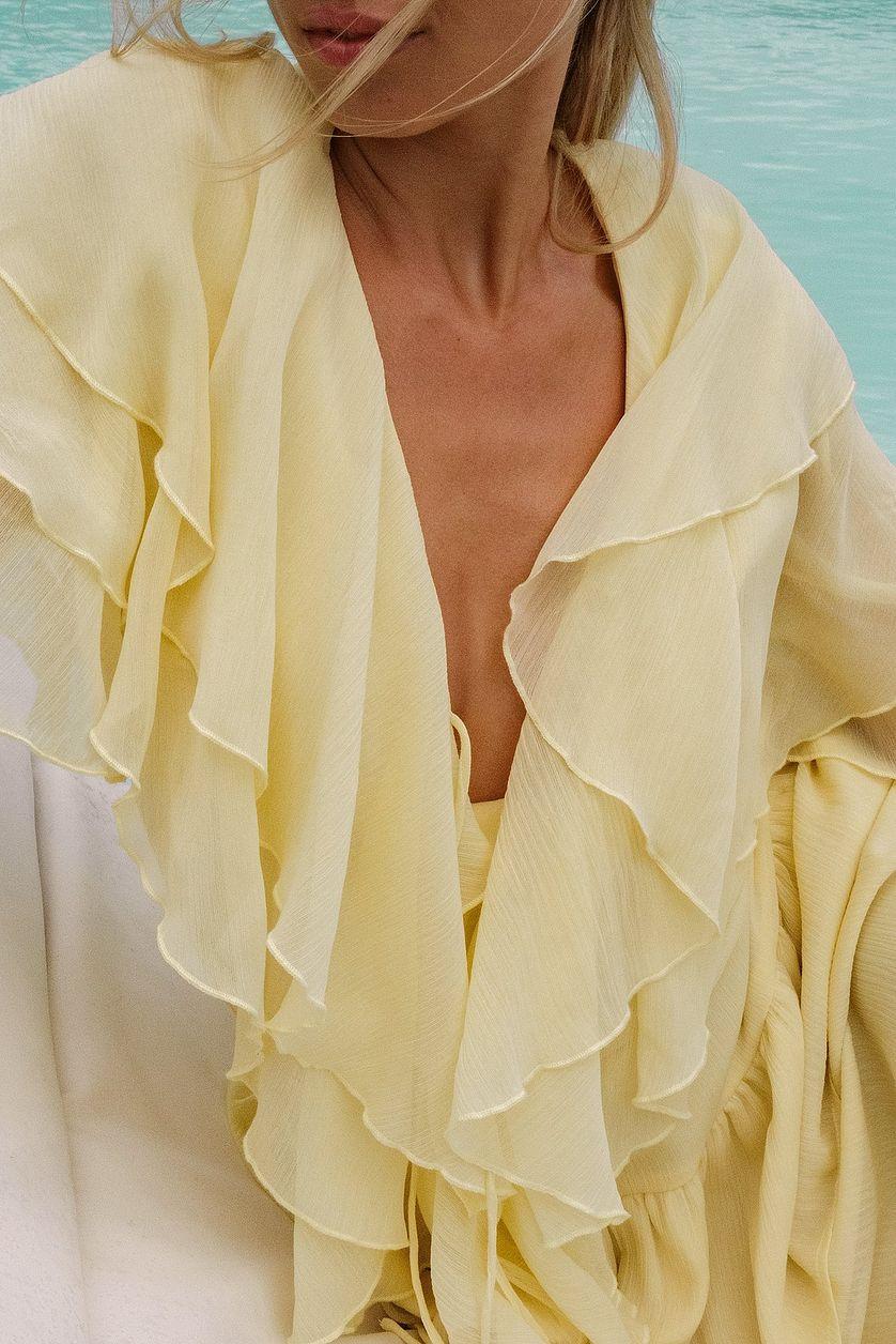 Chiffon Ruffles Detail Mini Dress Product Image