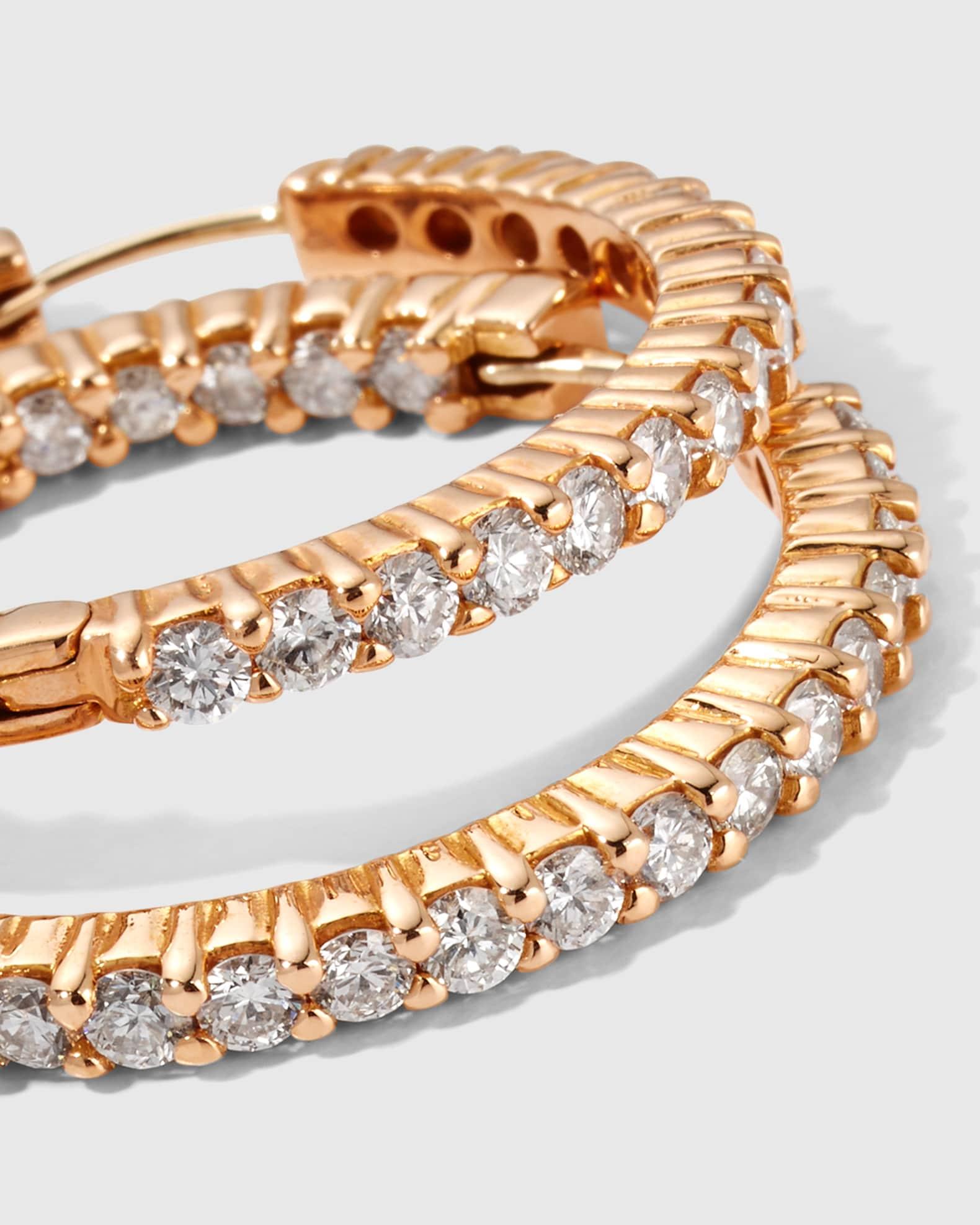 30mm Rose Gold Diamond Hoop Earrings, 2.84ct Product Image