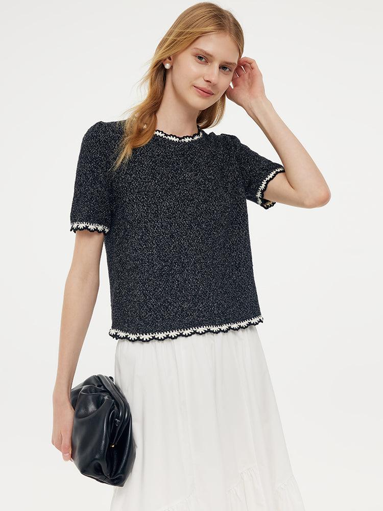 Cotton Glitter Women Knit Top Product Image