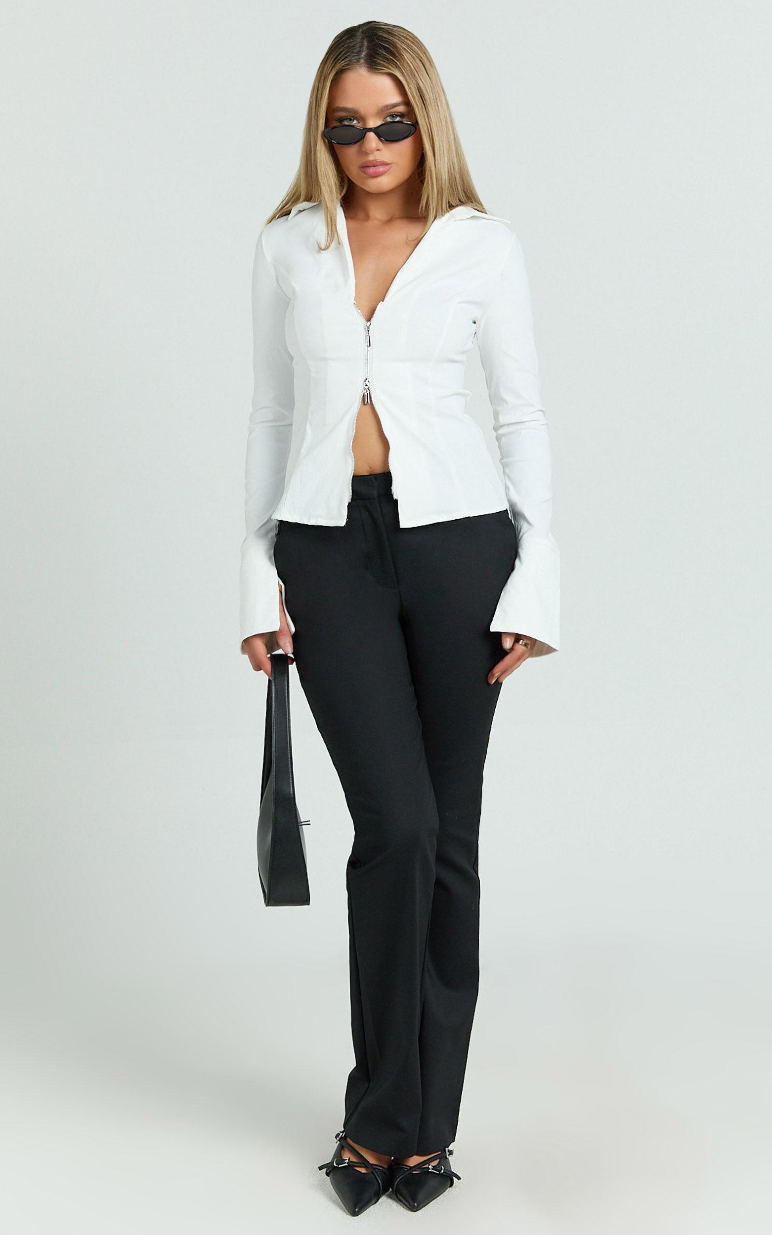 Bella Pants - Low Rise Slim Bootcut Pants in Black Product Image