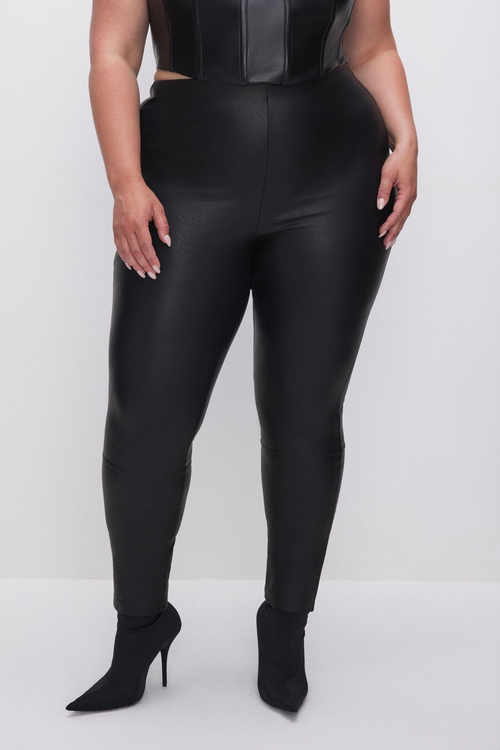 GOOD WAIST FAUX LEATHER LEGGINGS  | BLACK001 Product Image