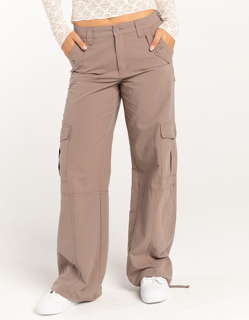 RSQ Womens Low Rise Ripstop Cargo Pants - TAUPE Product Image