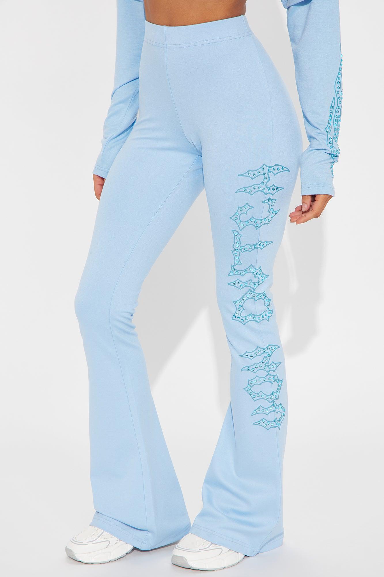 Von Dutch Fire Racer Rhinestone Flared Pant - Blue Product Image