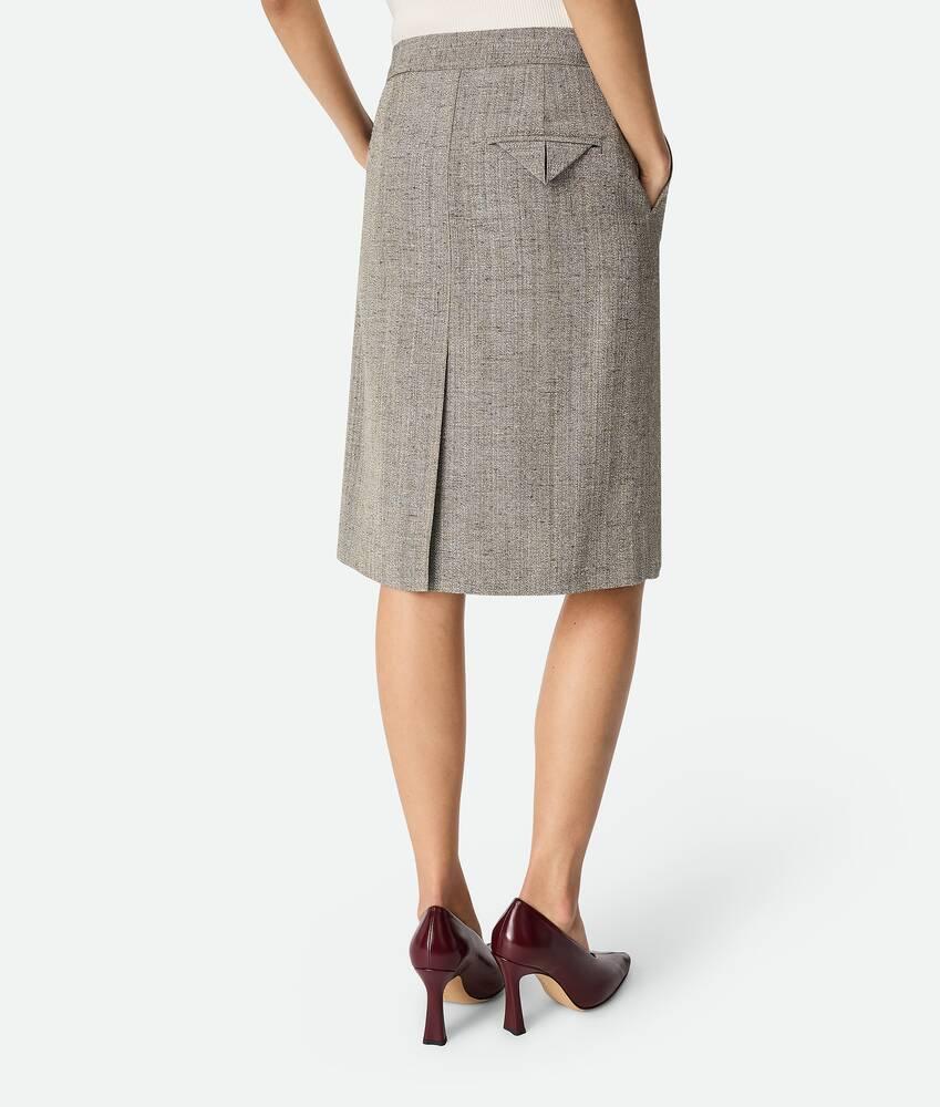 Women's Viscose And Silk Skirt in Brown/white/blue Product Image