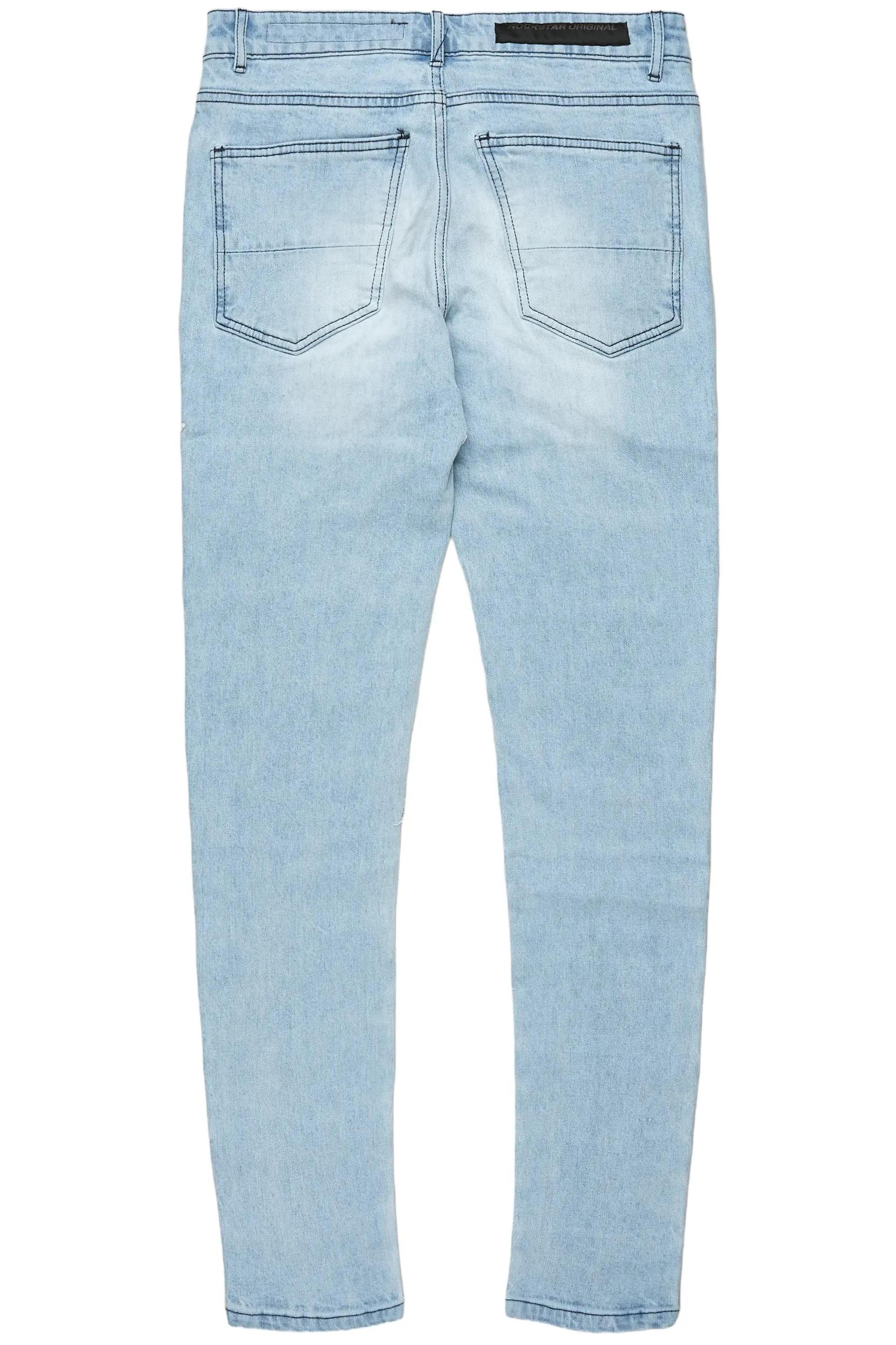 Waylon Blue Frayed Slim Fit Jean Male Product Image